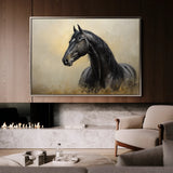Horses 193 Canvas Art 18" x 24" / 45 x 60 cm / Black