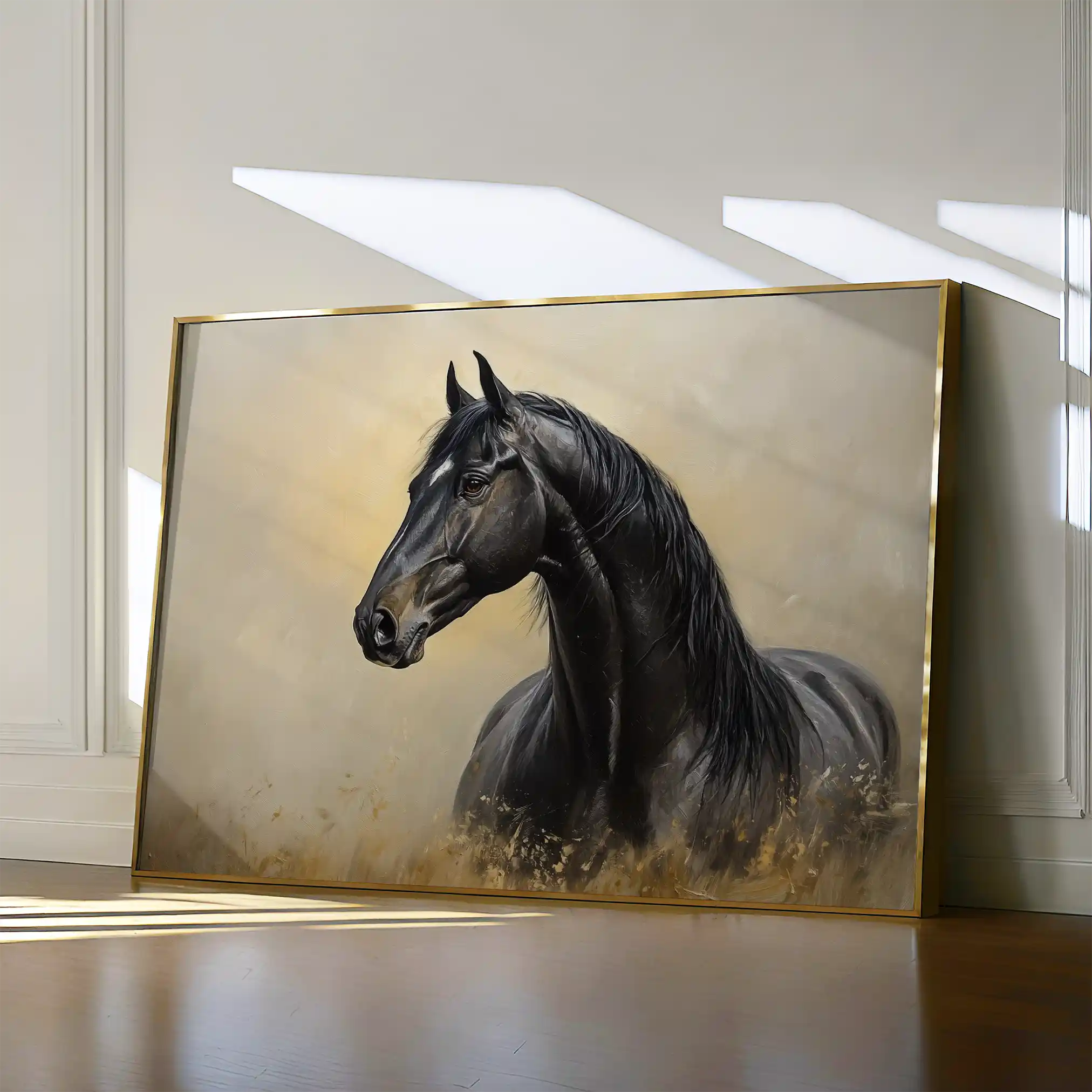 Horses 193 Canvas Art 60 x 40 cm / Black
