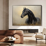 Horses 193 Canvas Art 60 x 40 cm / Black