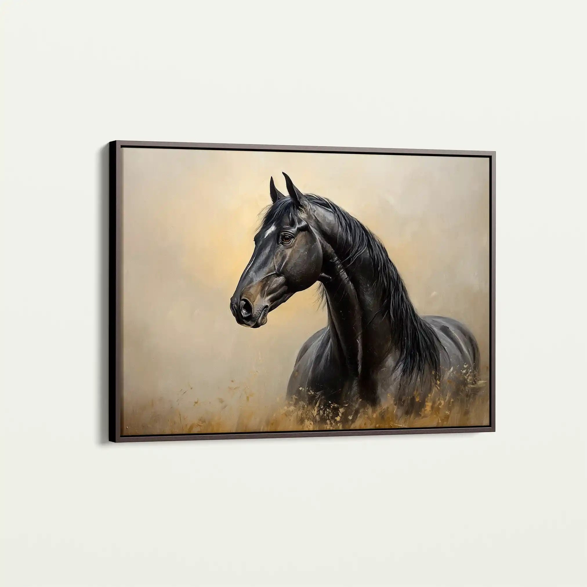 Horses 193 Canvas Art 60 x 40 cm / Black