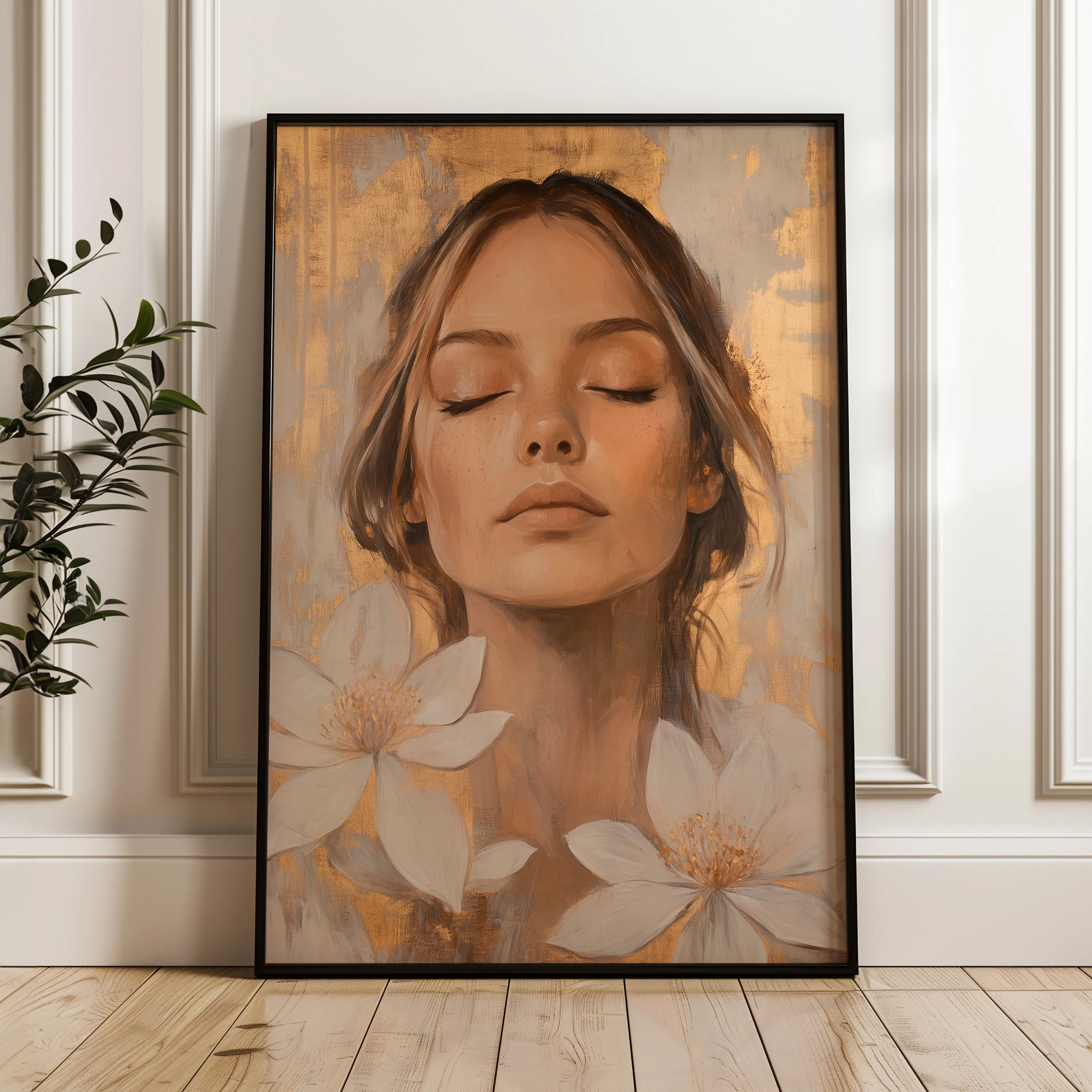 Portrait 193 Canvas Art 18" x 24" / 45 x 60 cm / Black