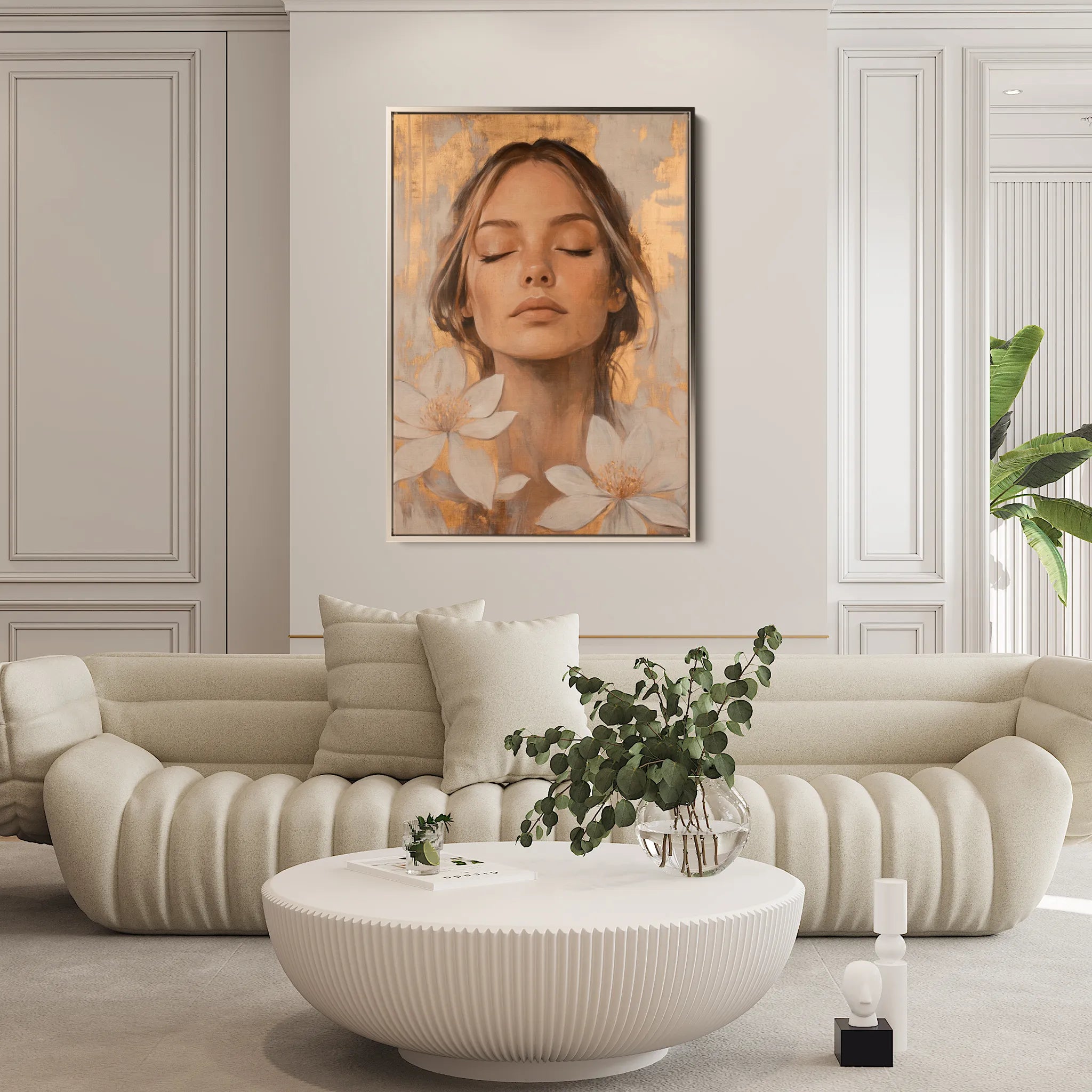 Portrait 193 Canvas Art 18" x 24" / 45 x 60 cm / Black