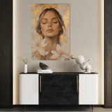 Portrait 193 Canvas Art 18" x 24" / 45 x 60 cm / Black
