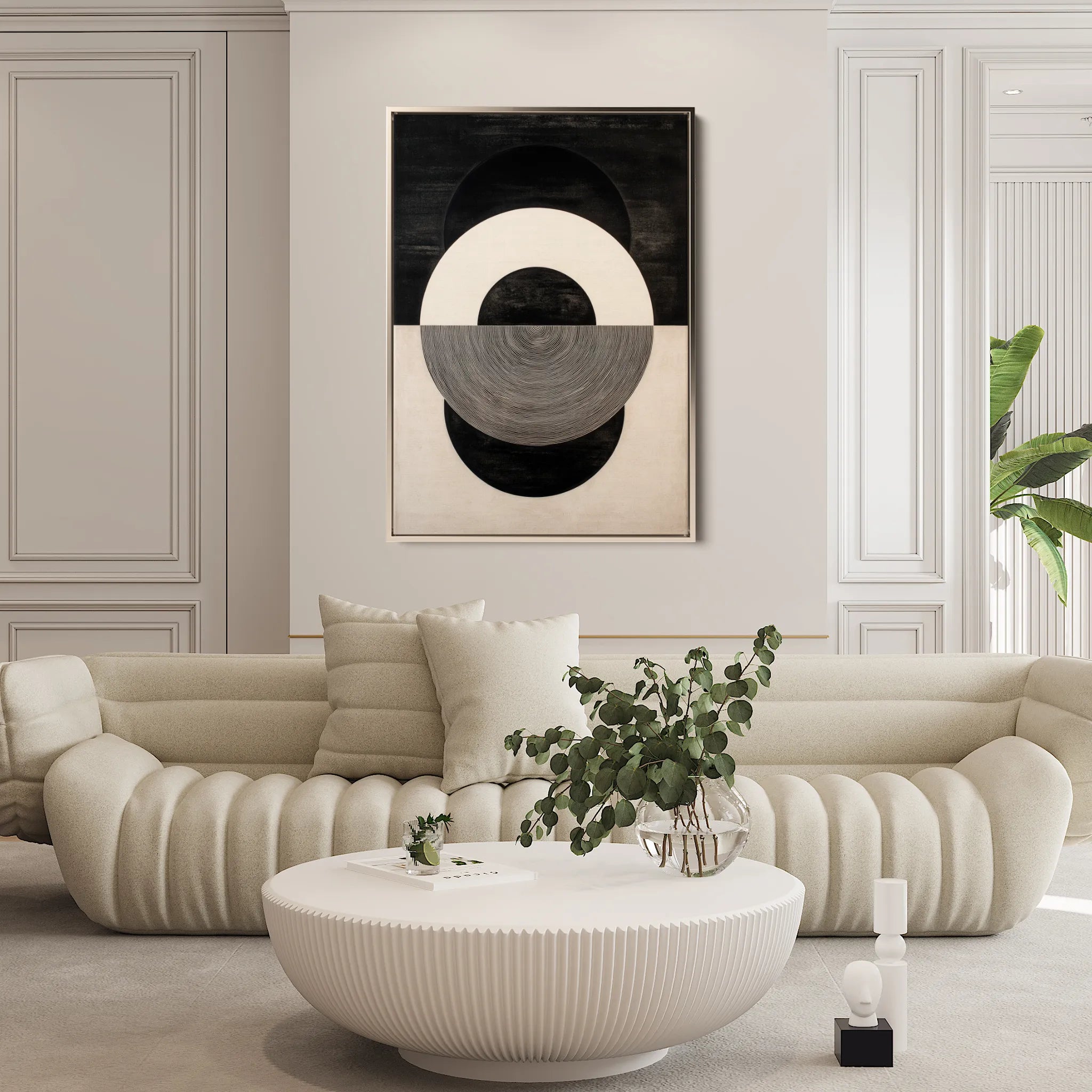 Abstract 1930 Canvas Art 18" x 24" / 45 x 60 cm / Black