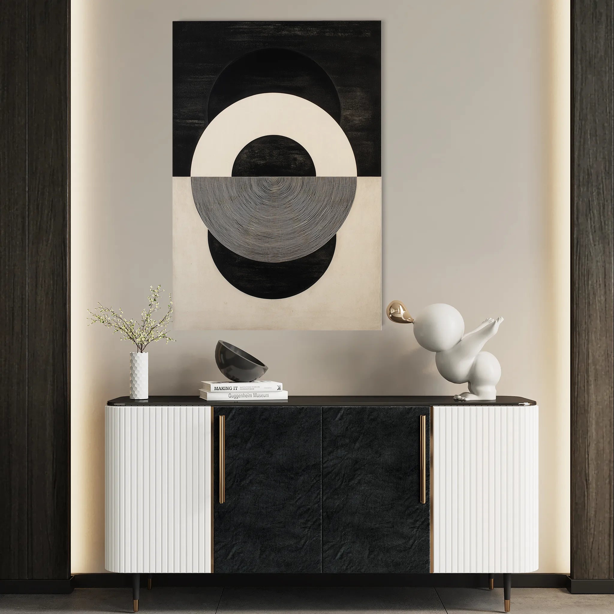 Abstract 1930 Canvas Art 18" x 24" / 45 x 60 cm / Black