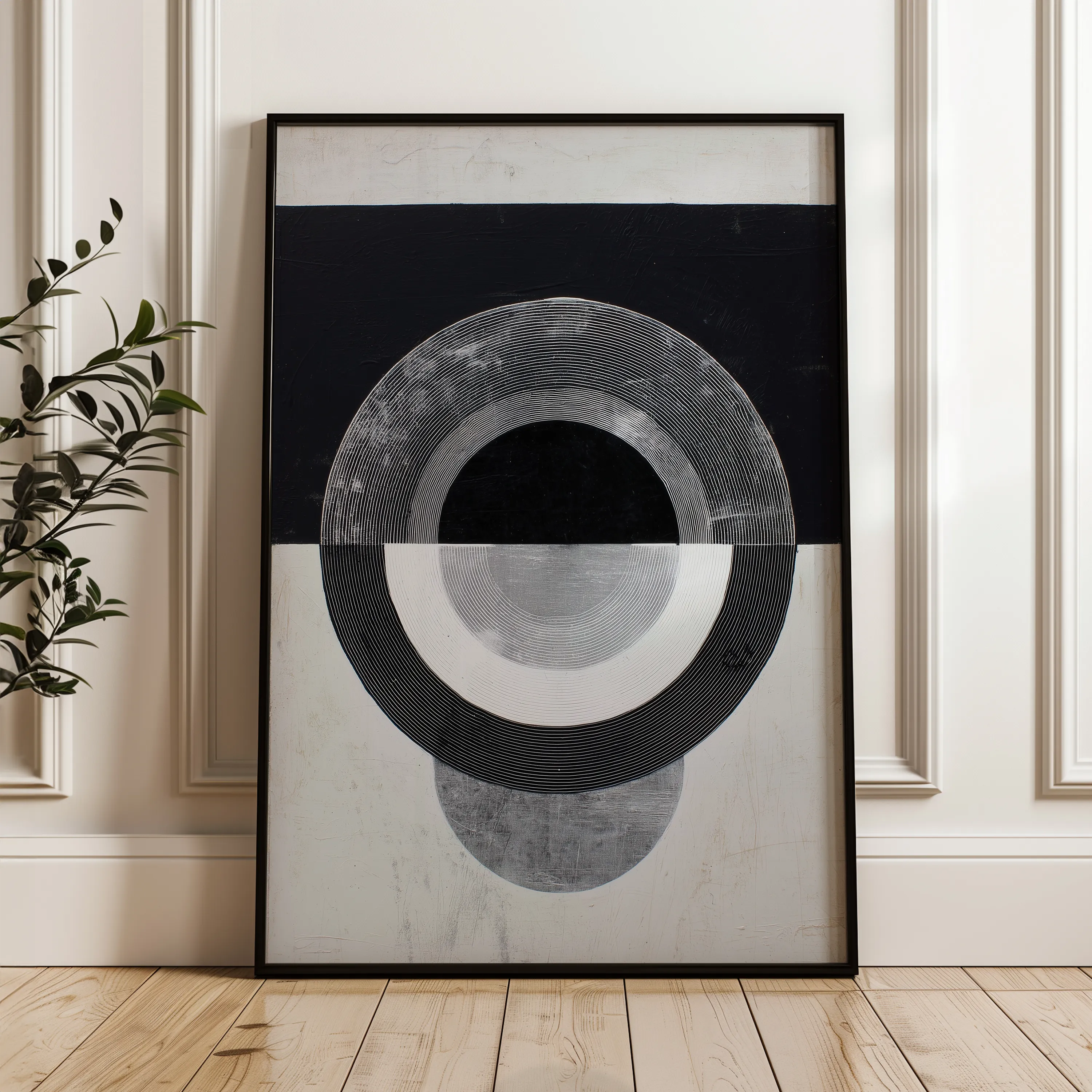 Abstract 1931 Canvas Art 18" x 24" / 45 x 60 cm / Black