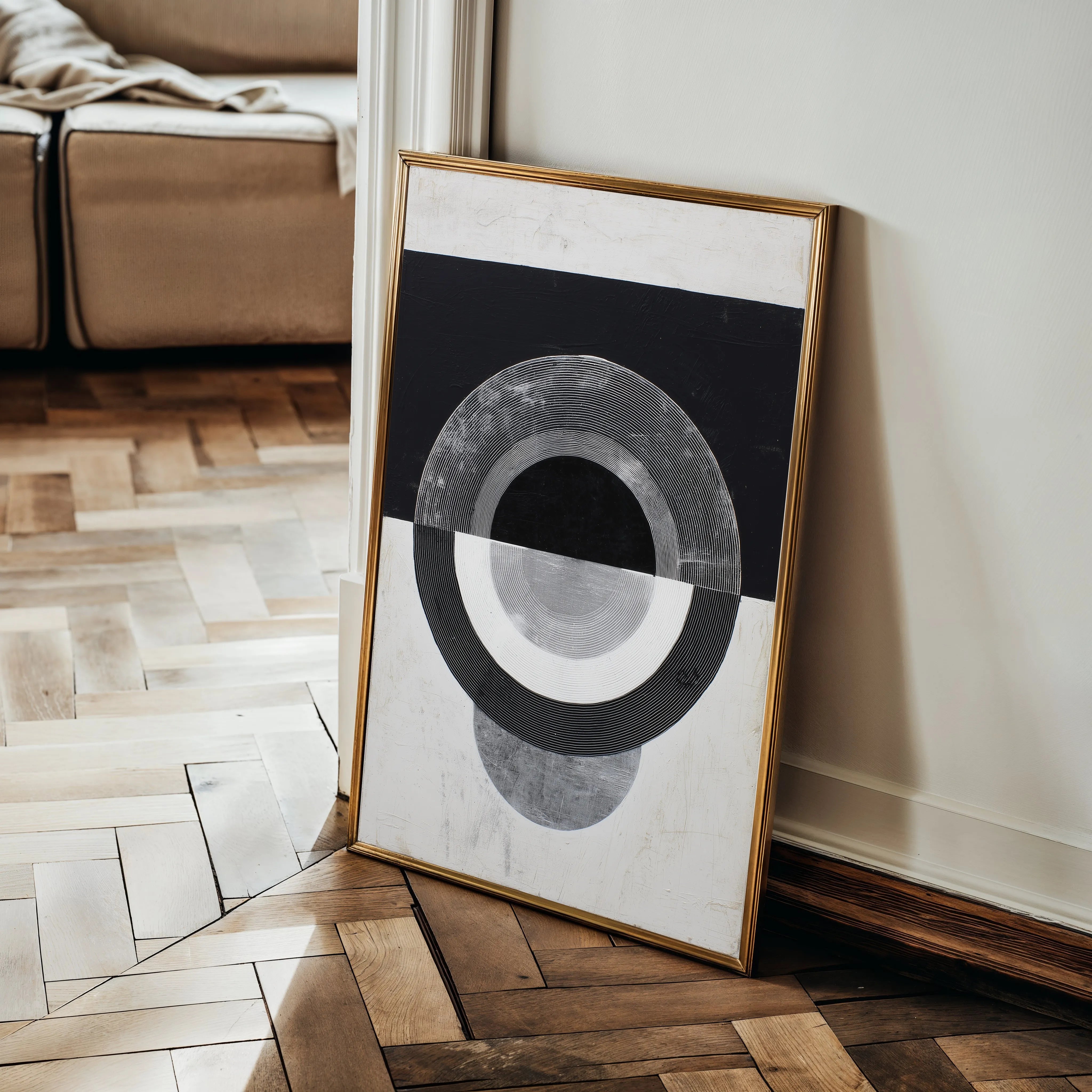 Abstract 1931 Canvas Art 18" x 24" / 45 x 60 cm / Black