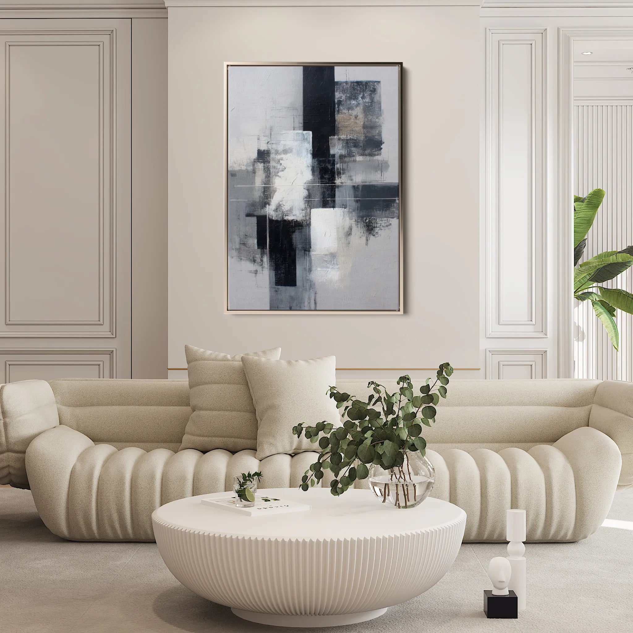 Abstract 1932 Canvas Art 18" x 24" / 45 x 60 cm / Black