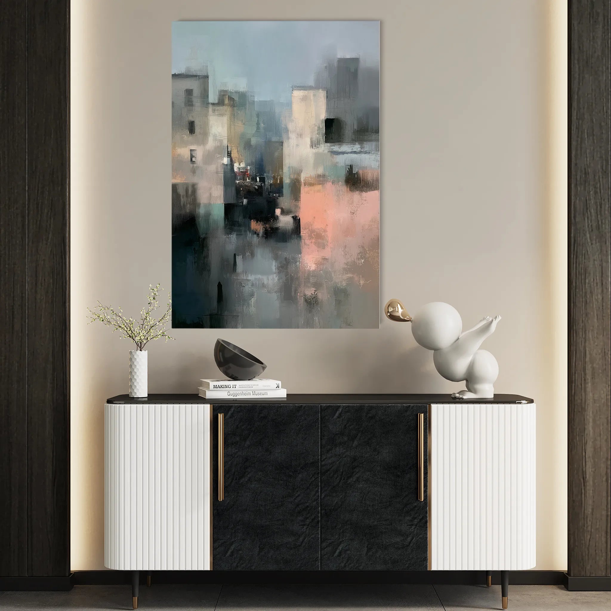 Abstract 1933 Canvas Art 18" x 24" / 45 x 60 cm / Black