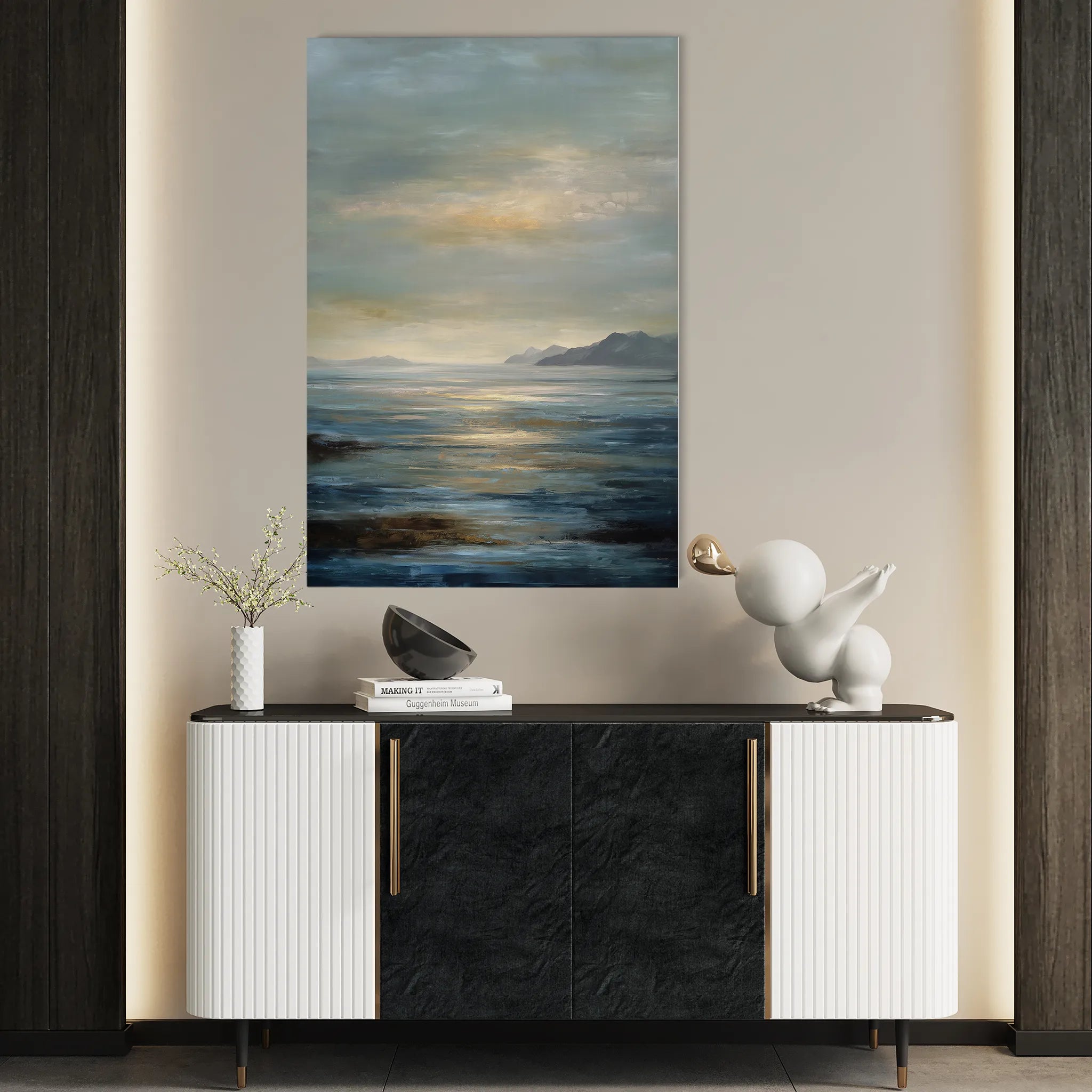 Abstract 1935 Canvas Art 18" x 24" / 45 x 60 cm / Black