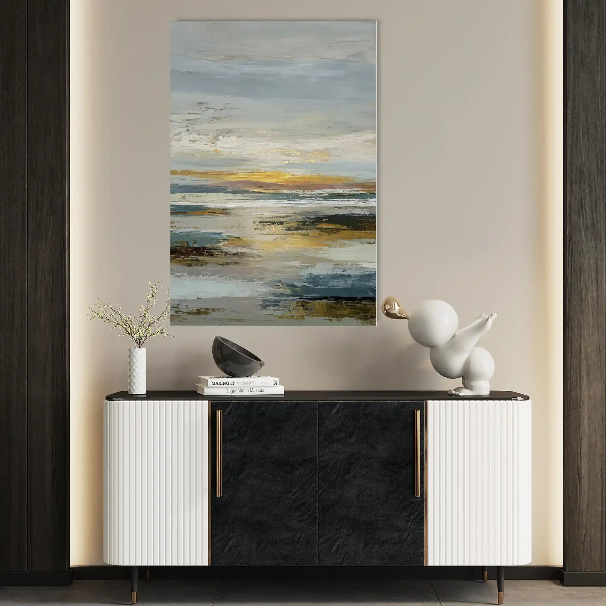 Abstract 1937 Canvas Art 18" x 24" / 45 x 60 cm / Black