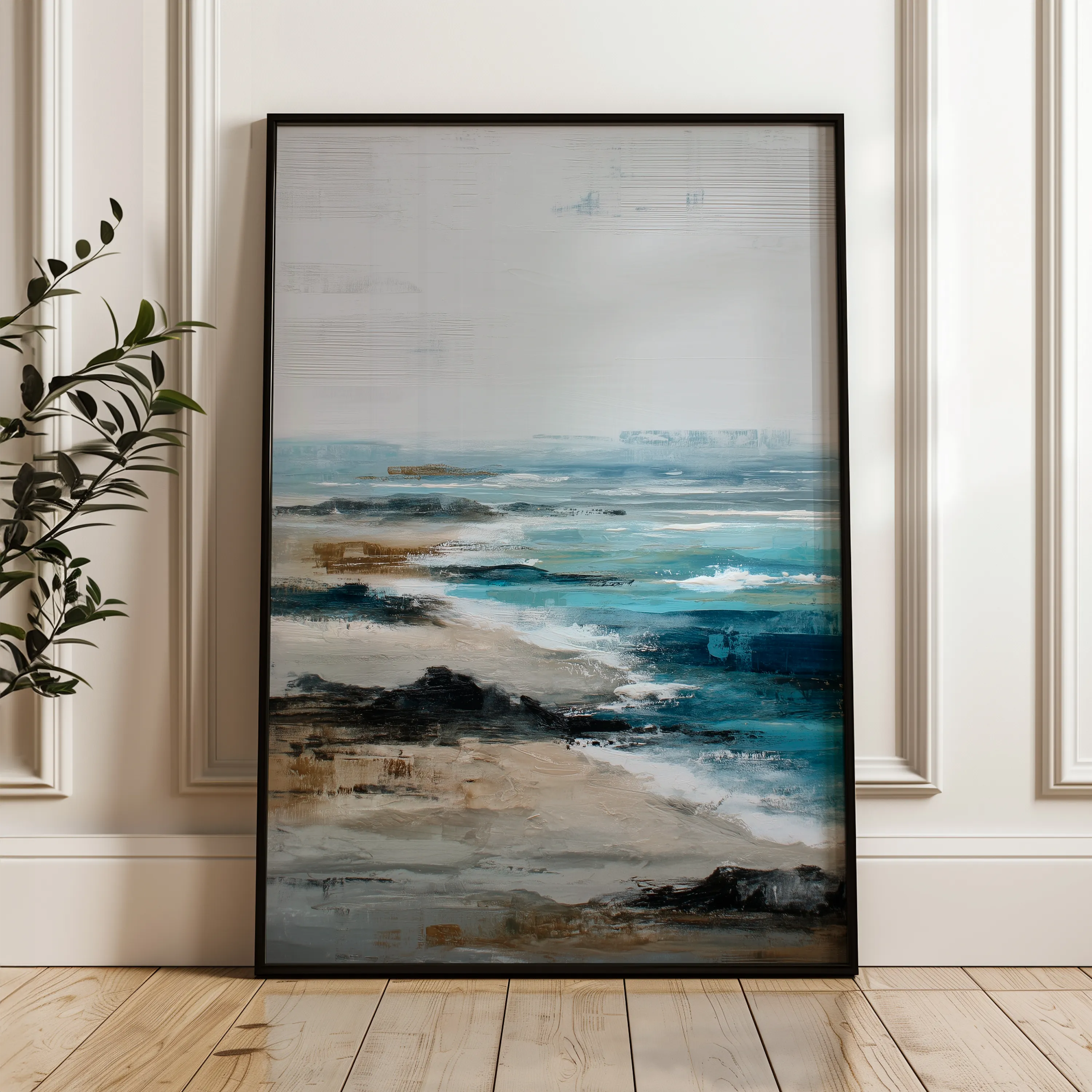 Abstract 1938 Canvas Art 18" x 24" / 45 x 60 cm / Black