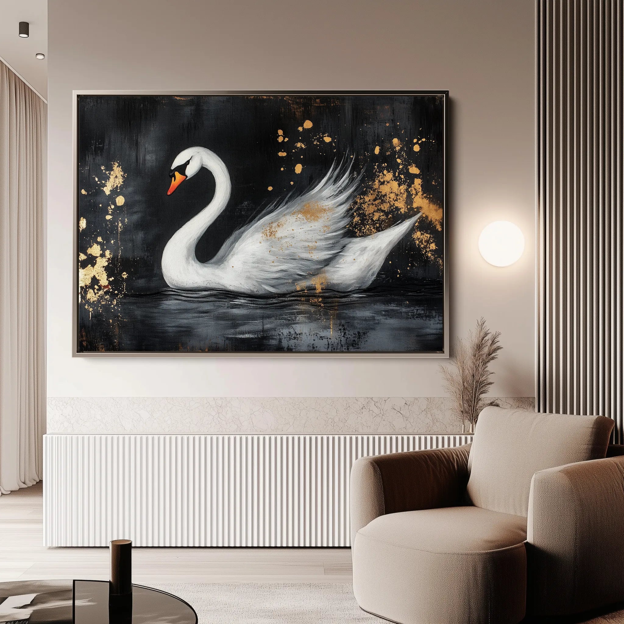 Animals 194 Canvas Art 18" x 24" / 45 x 60 cm / Black