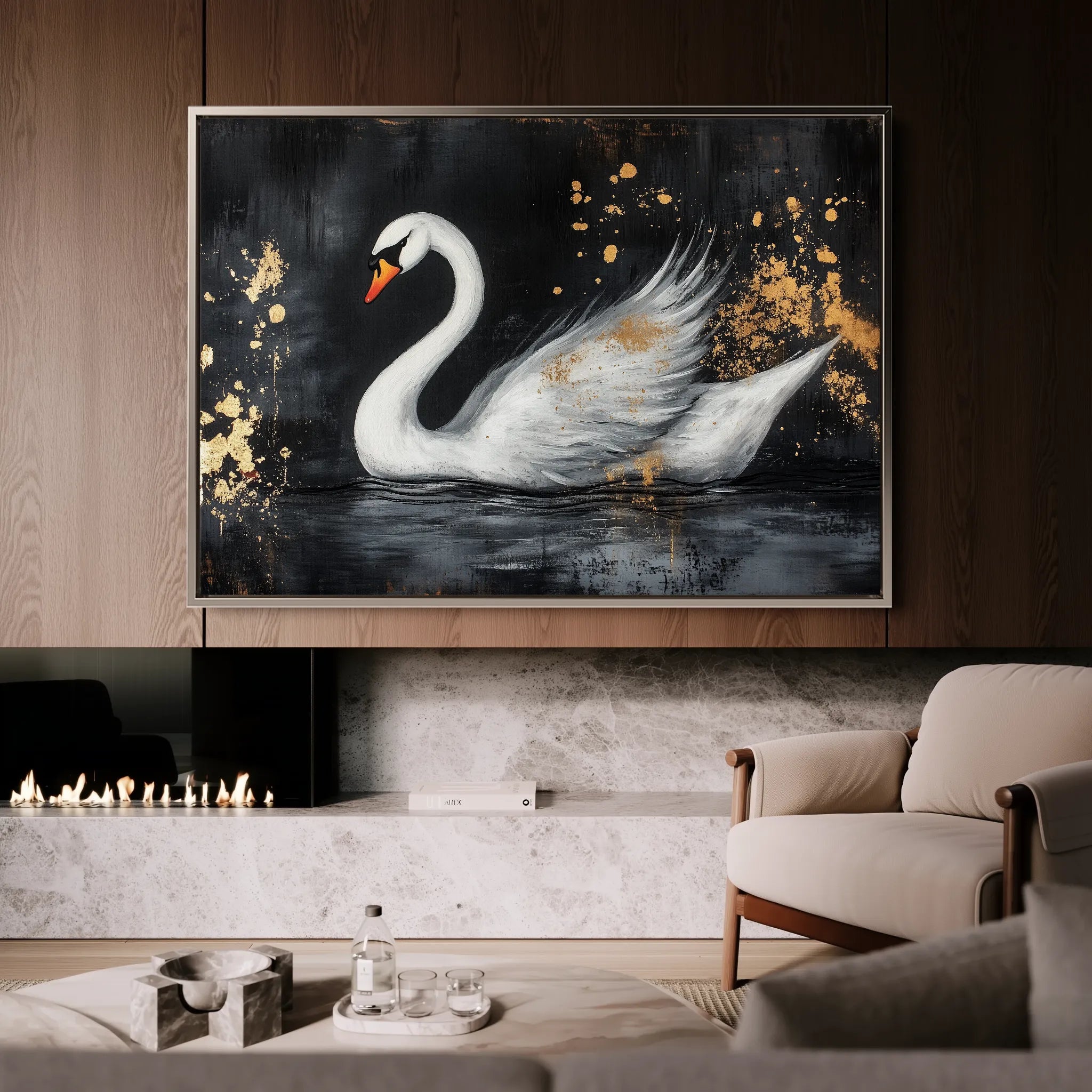 Animals 194 Canvas Art 18" x 24" / 45 x 60 cm / Black