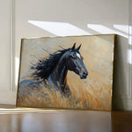 Horses 194 Canvas Art 18" x 24" / 45 x 60 cm / Black