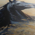 Horses 194 Canvas Art 18" x 24" / 45 x 60 cm / Black