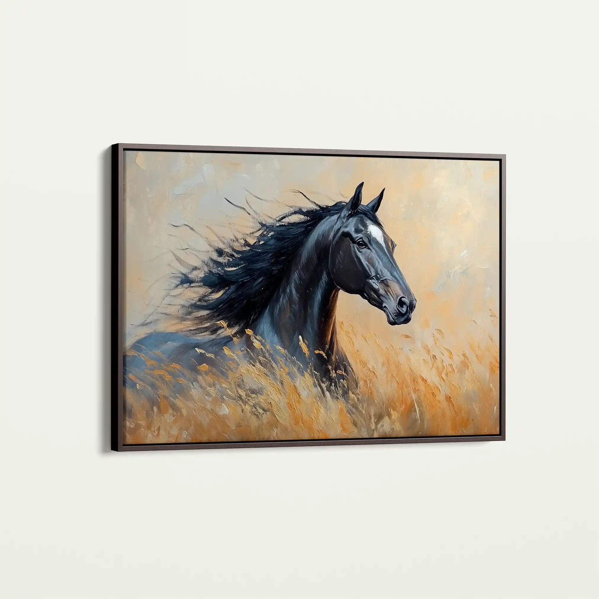 Horses 194 Canvas Art 60 x 40 cm / Black
