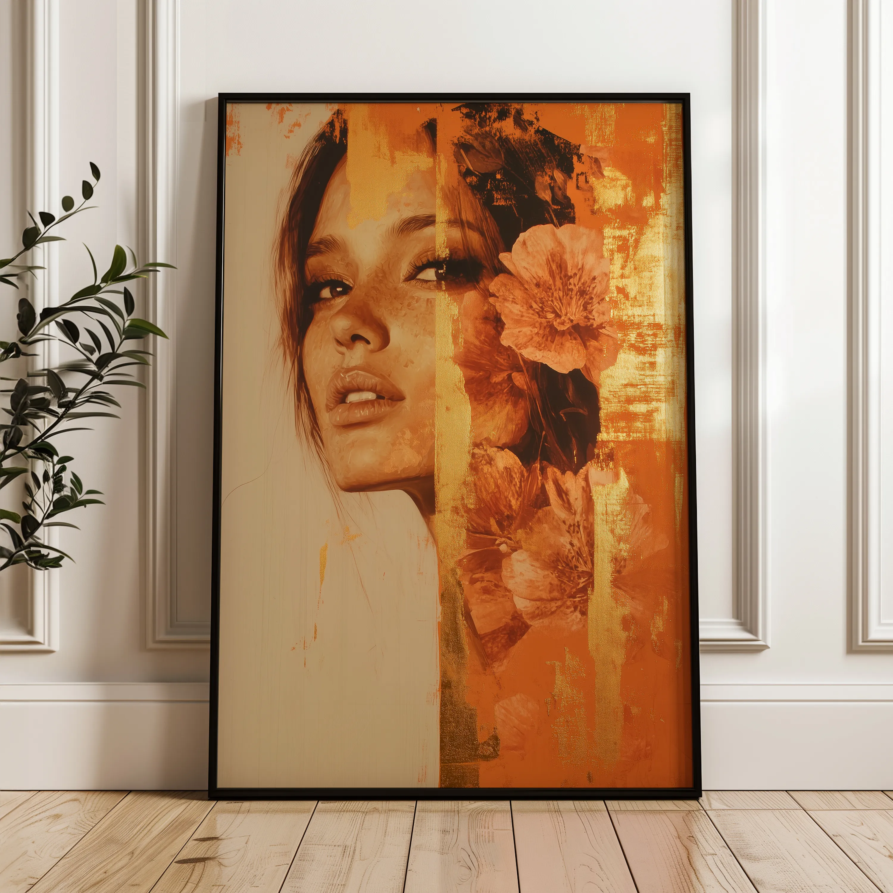 Portrait 194 Canvas Art 18" x 24" / 45 x 60 cm / Black