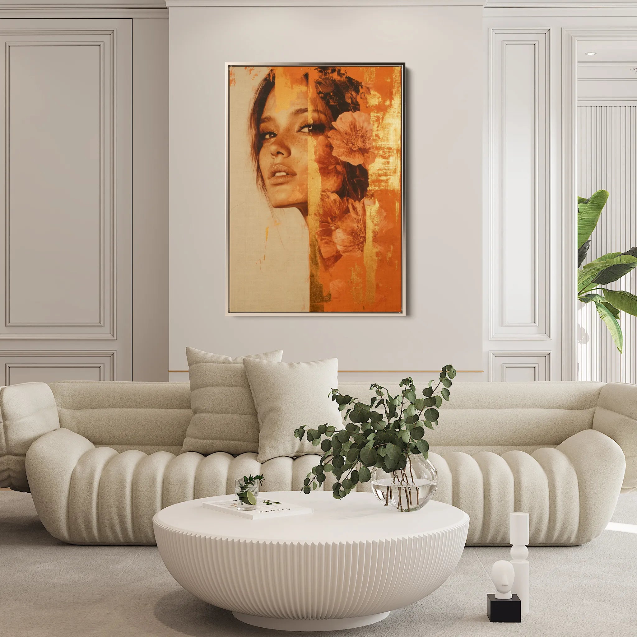 Portrait 194 Canvas Art 18" x 24" / 45 x 60 cm / Black