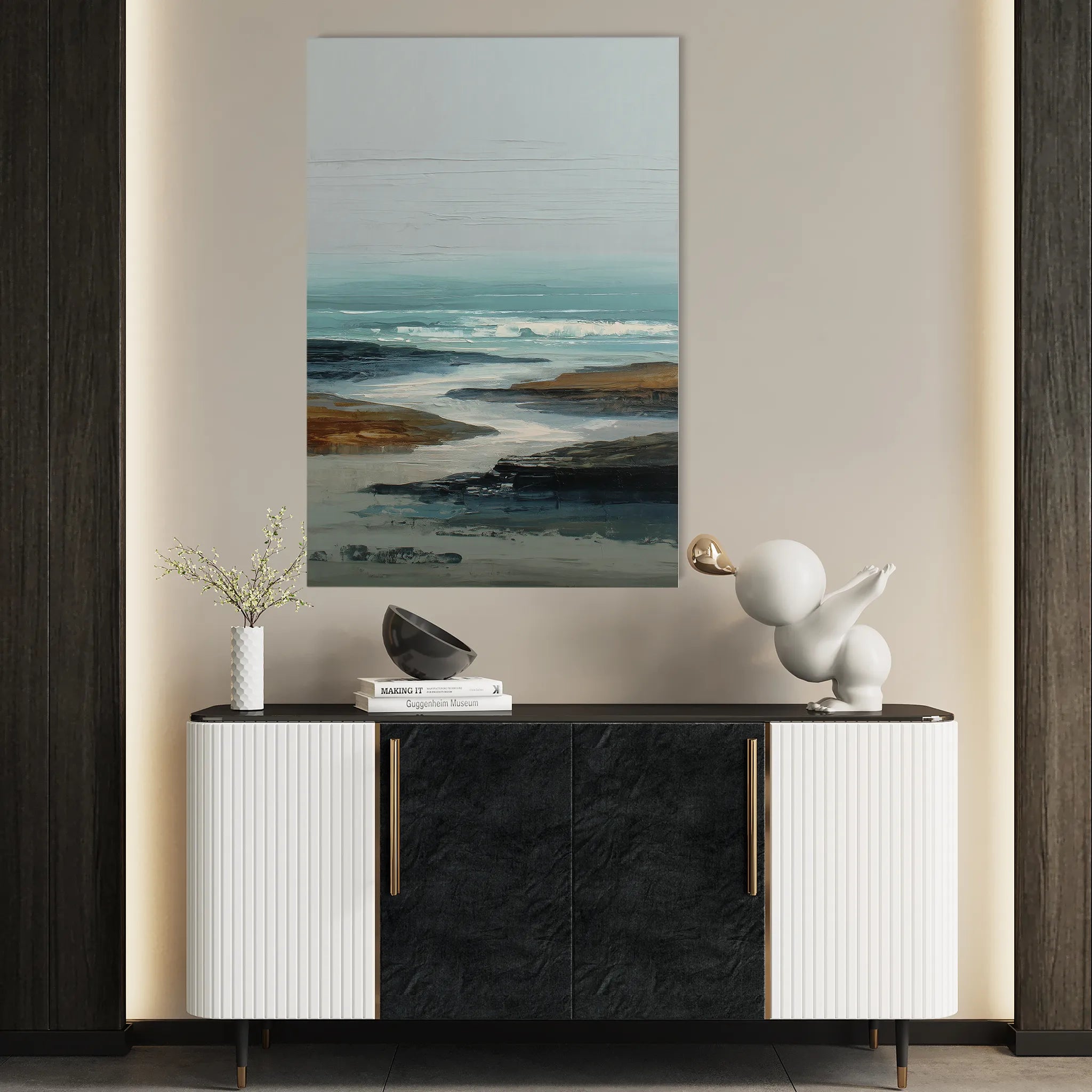 Abstract 1940 Canvas Art 18" x 24" / 45 x 60 cm / Black