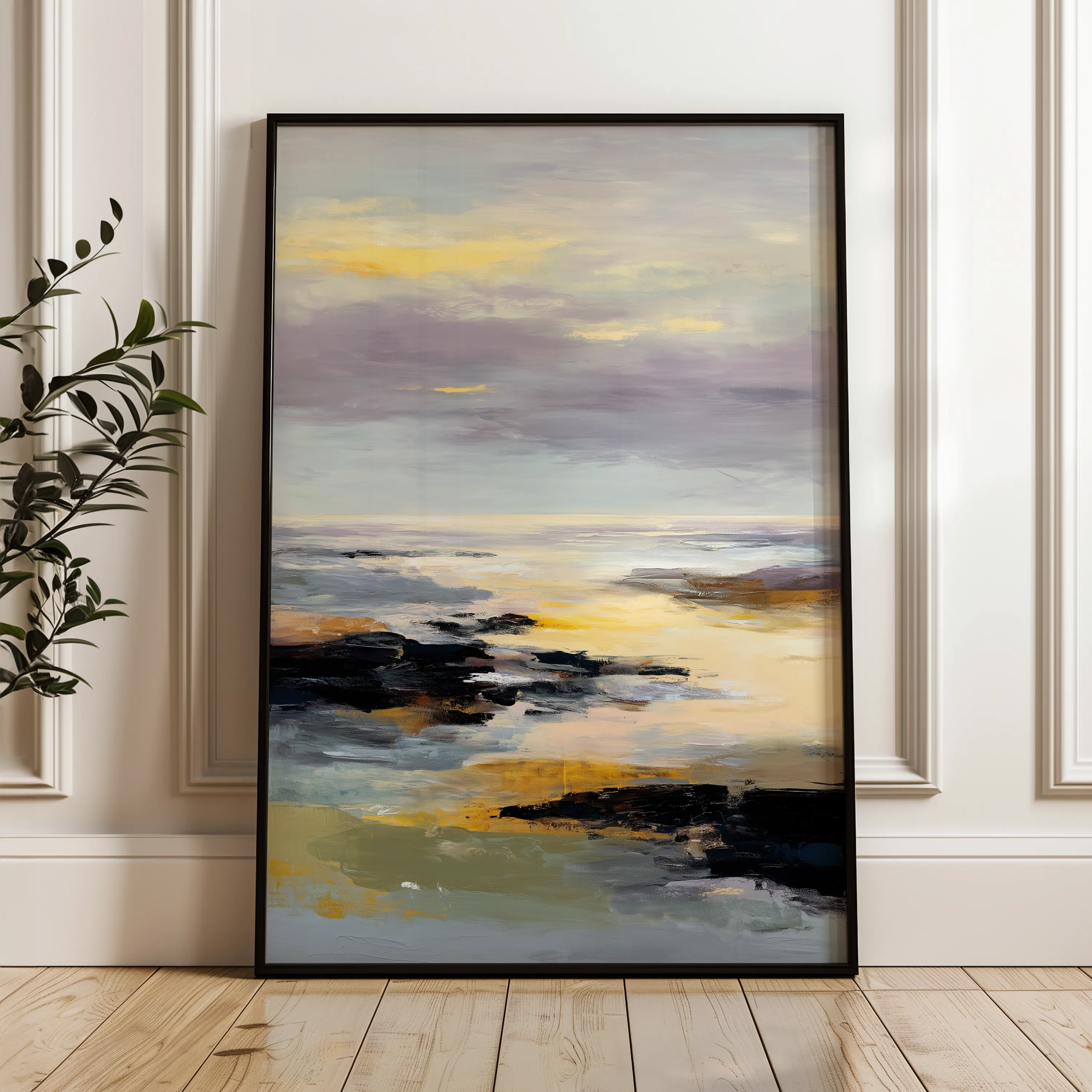 Abstract 1944 Canvas Art 18" x 24" / 45 x 60 cm / Black