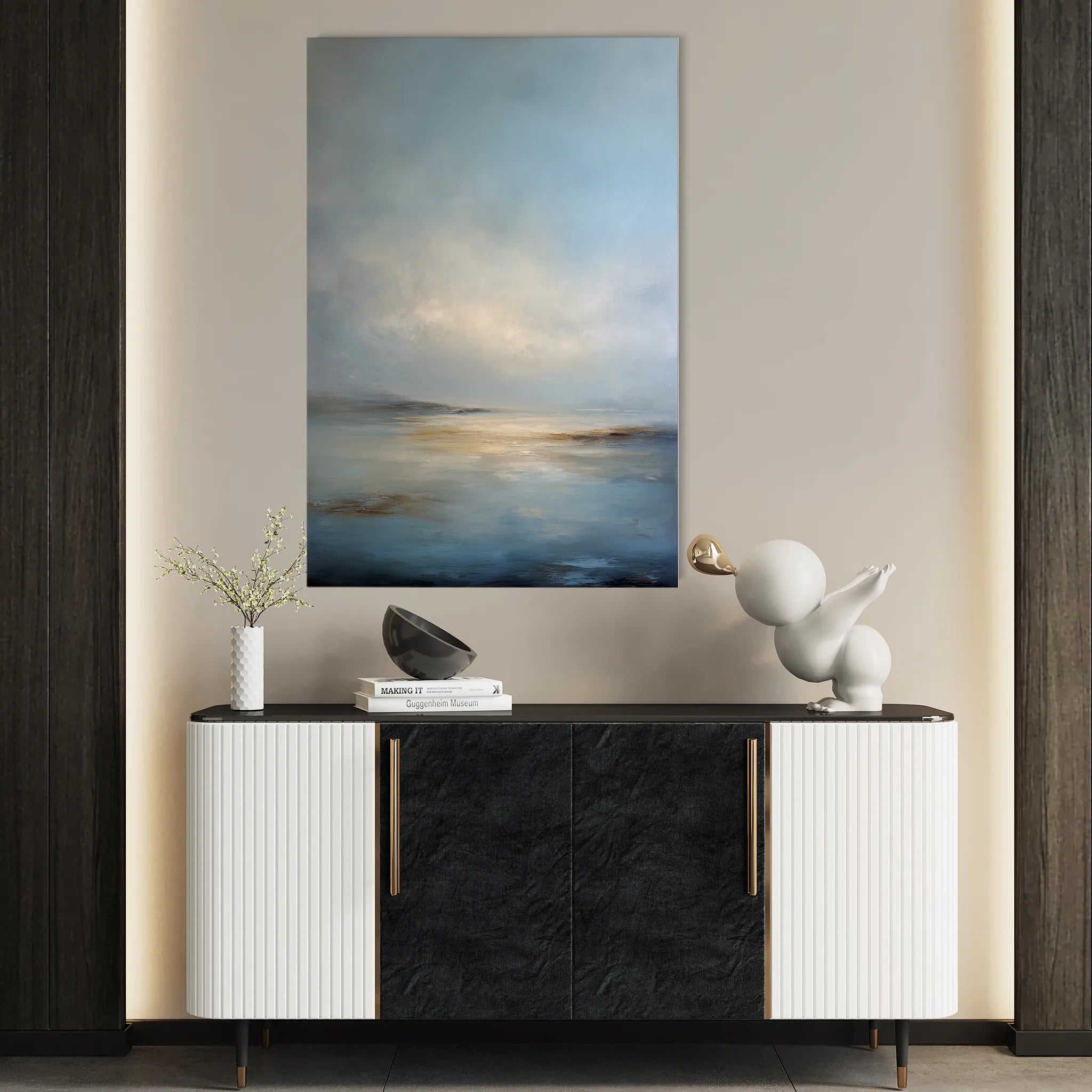Abstract 1946 Canvas Art 18" x 24" / 45 x 60 cm / Black