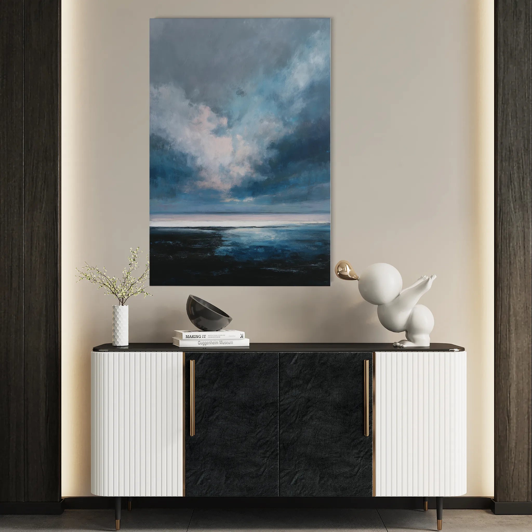 Abstract 1947 Canvas Art 18" x 24" / 45 x 60 cm / Black