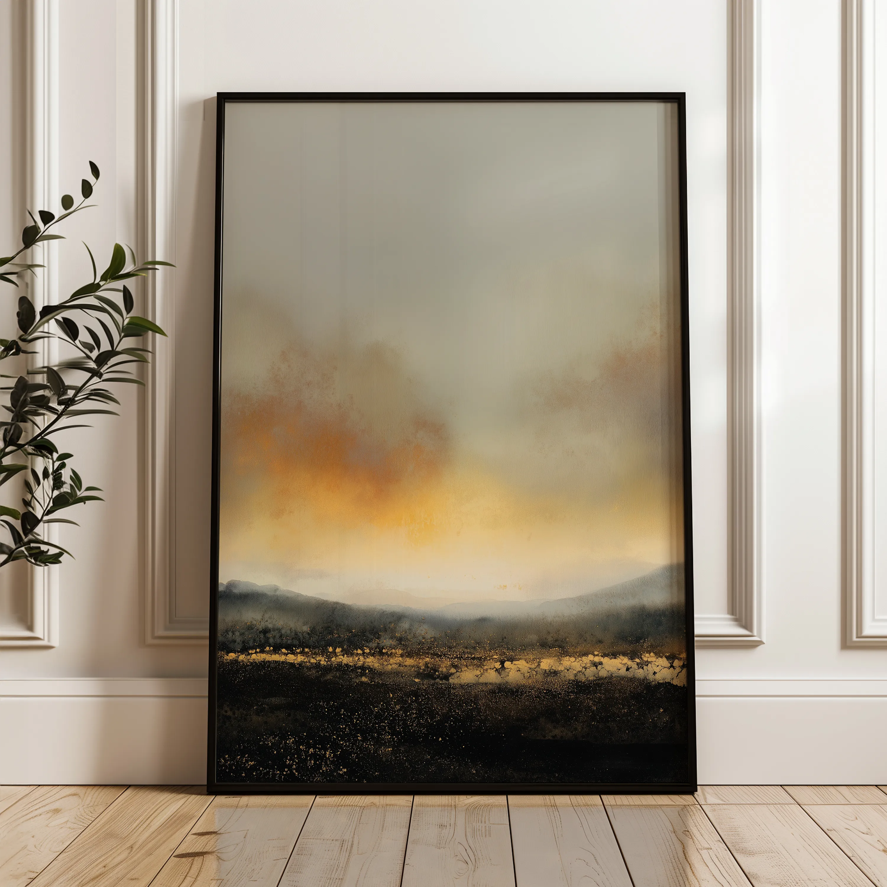 Abstract 1949 Canvas Art 18" x 24" / 45 x 60 cm / Black