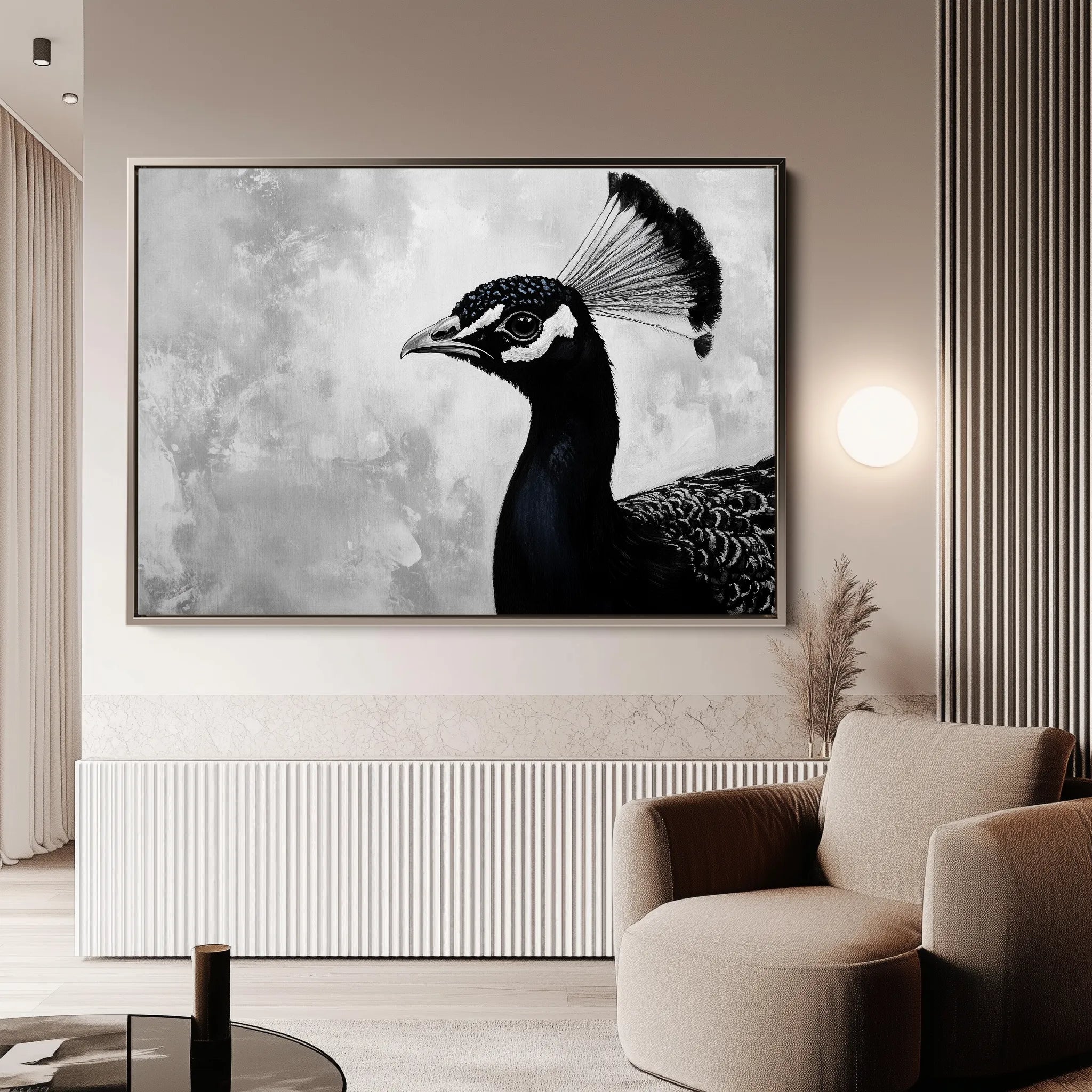 Animals 195 Canvas Art 18" x 24" / 45 x 60 cm / Black