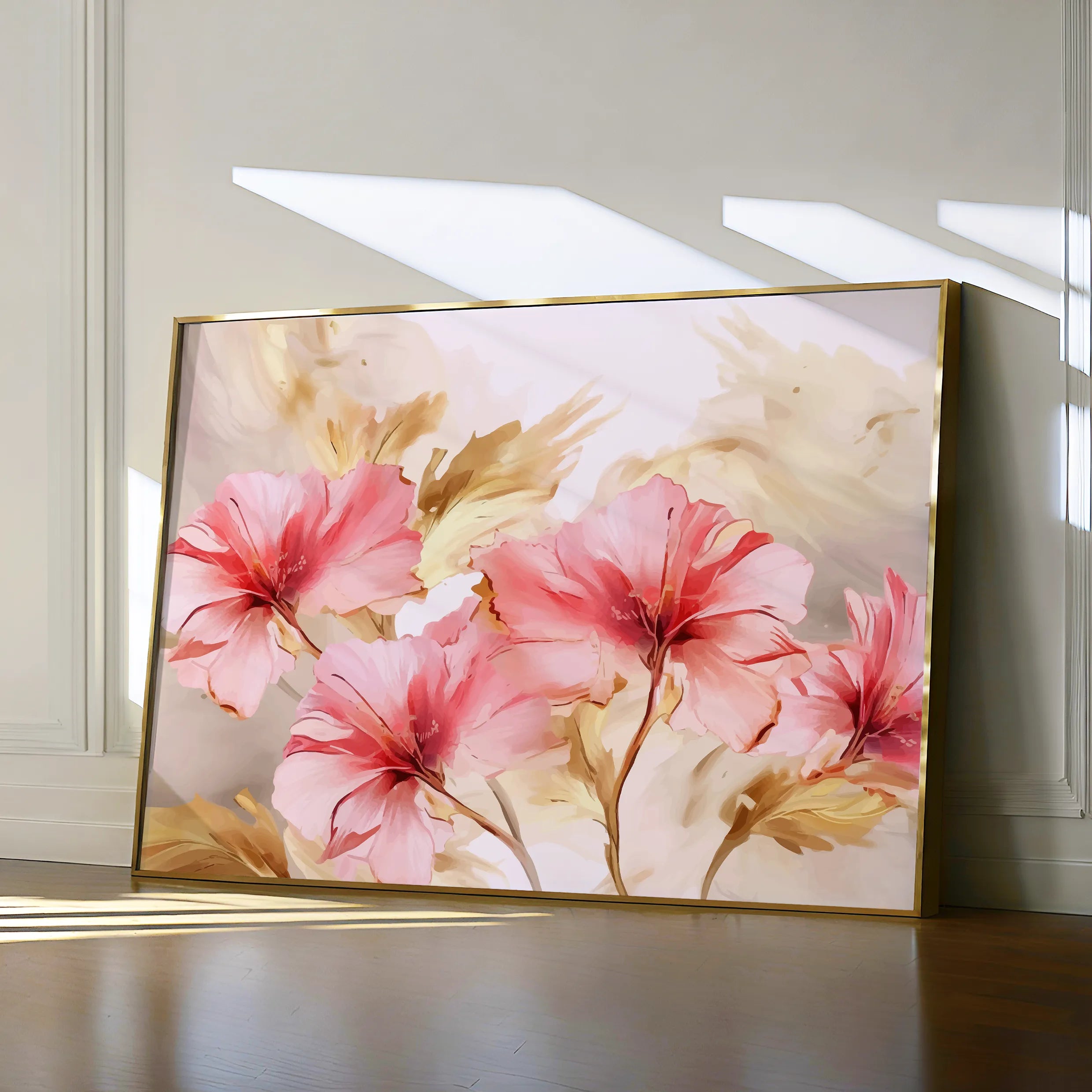 Floral 195 Canvas Art 18" x 24" / 45 x 60 cm / Black