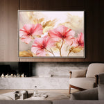Floral 195 Canvas Art 18" x 24" / 45 x 60 cm / Black
