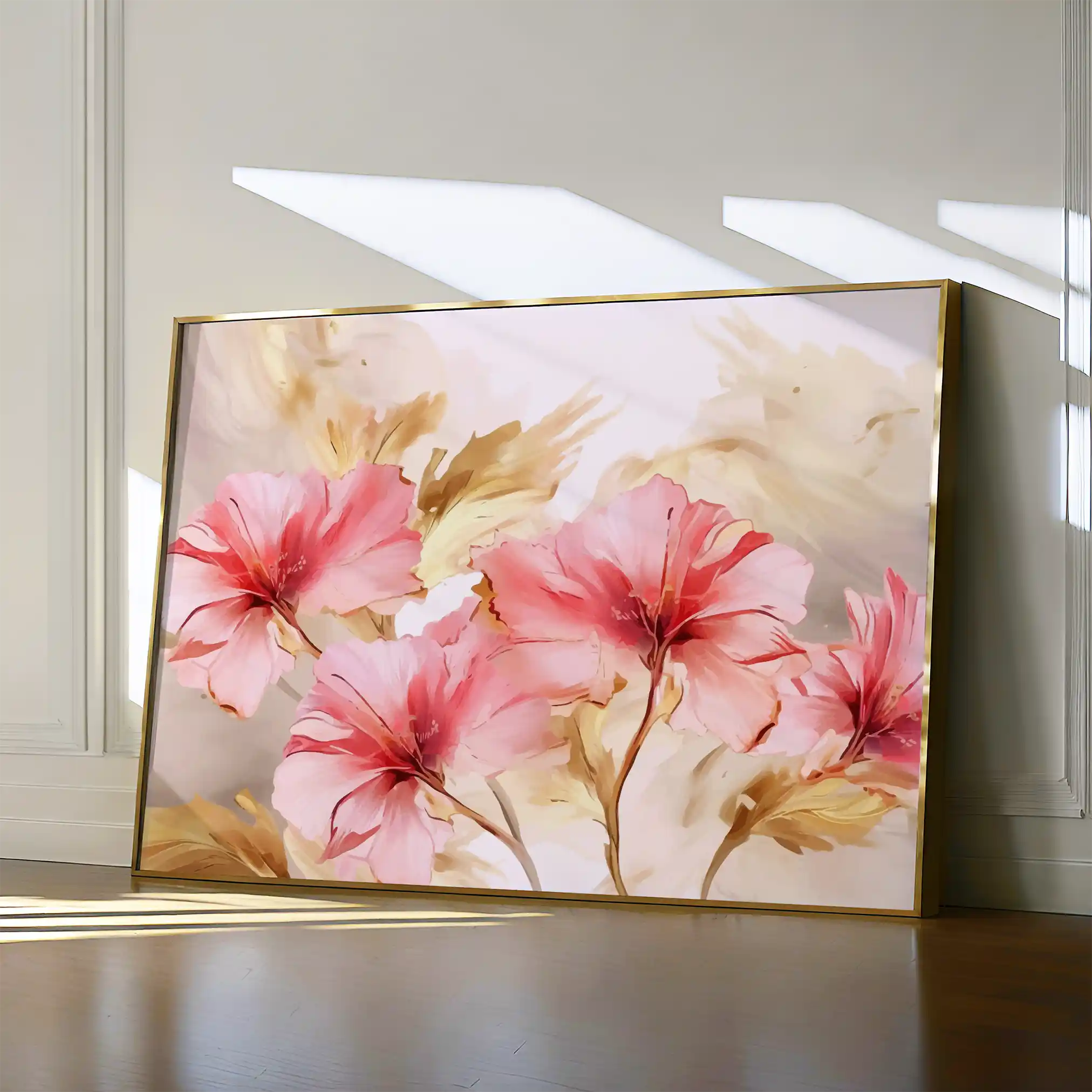 Floral 195 Canvas Art 60 x 40 cm / Black