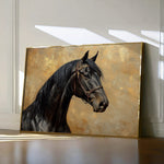 Horses 195 Canvas Art 18" x 24" / 45 x 60 cm / Black