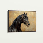 Horses 195 Canvas Art 18" x 24" / 45 x 60 cm / Black
