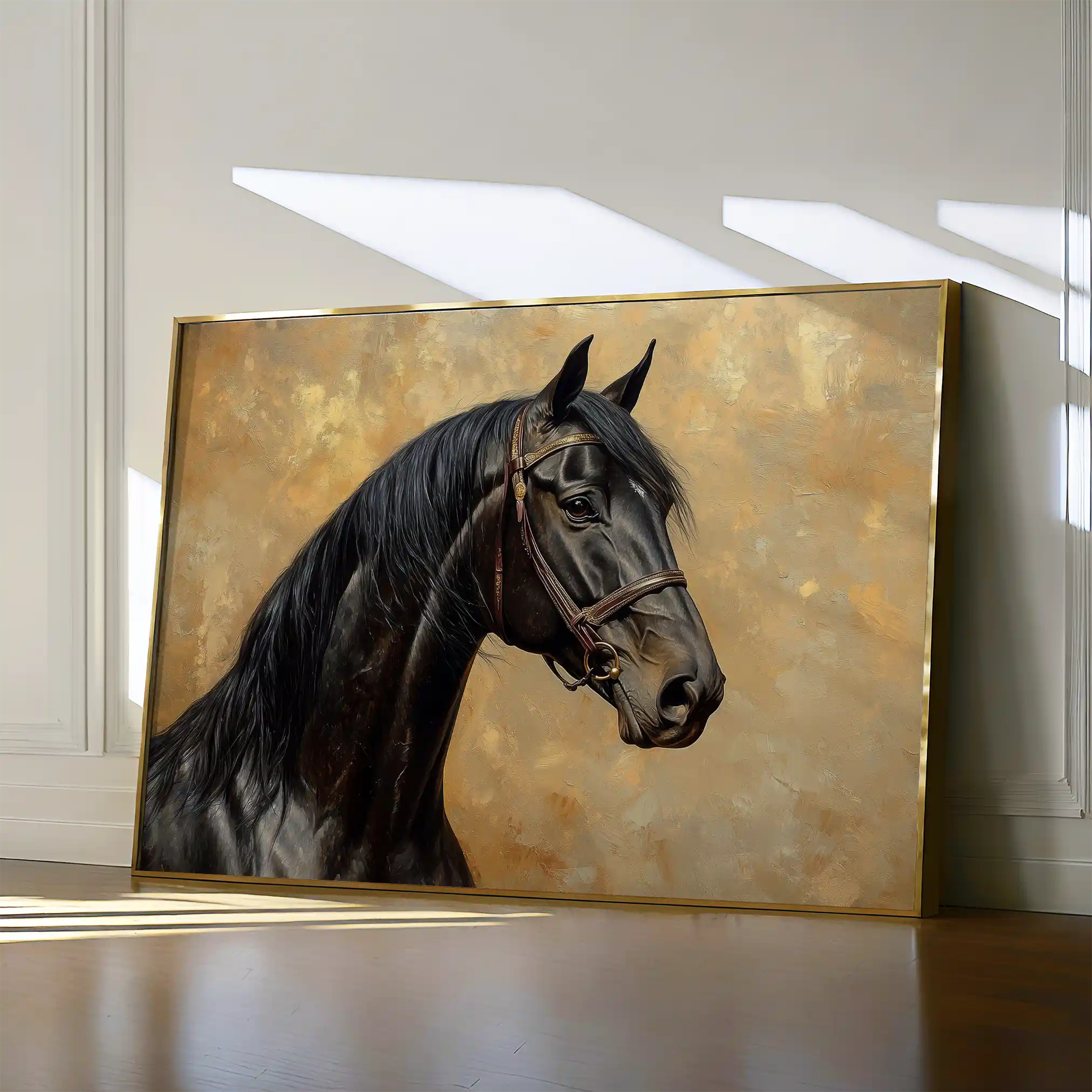 Horses 195 Canvas Art 60 x 40 cm / Black