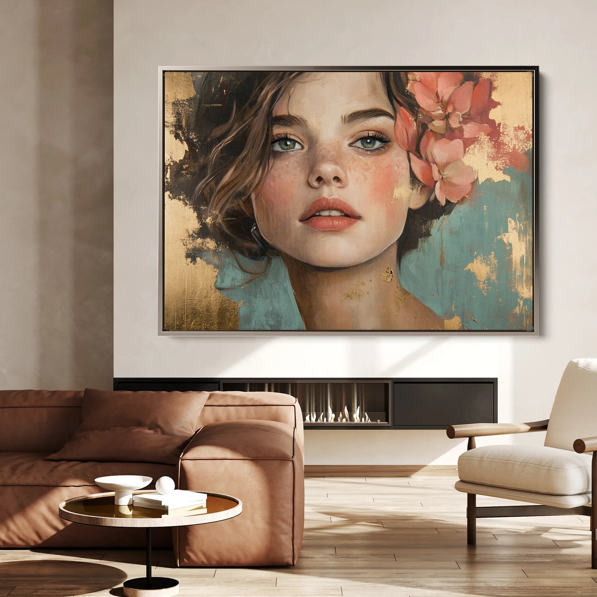 Portrait 195 Canvas Art 18" x 24" / 45 x 60 cm / Black