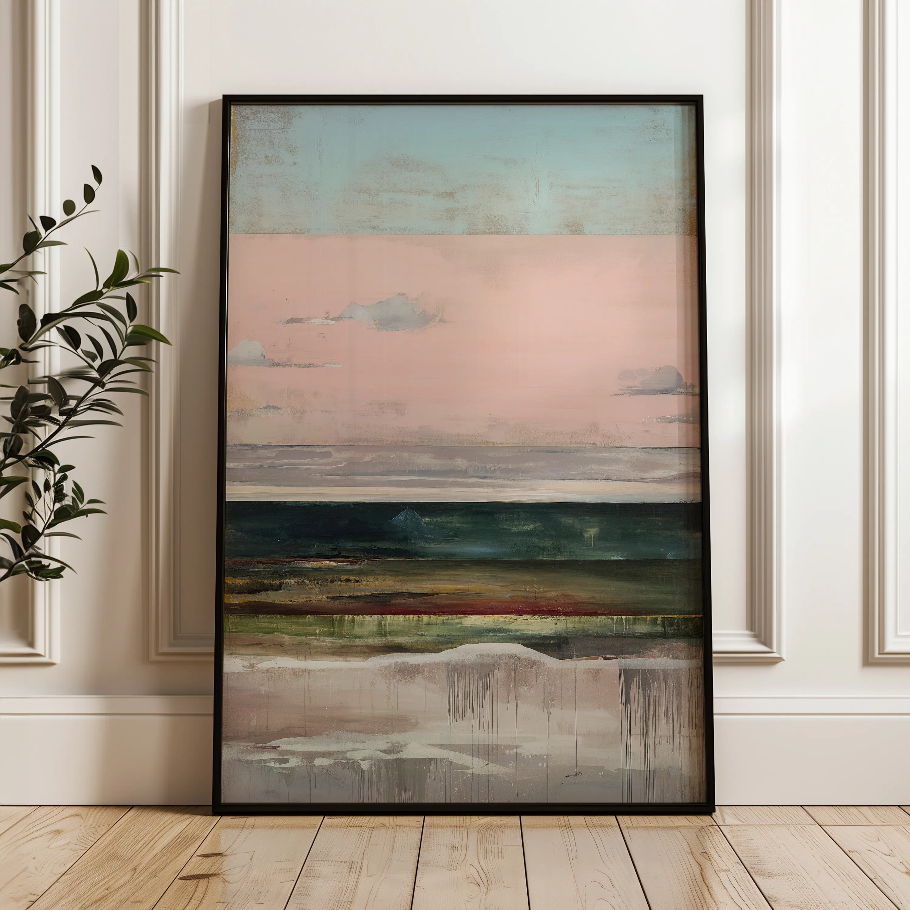Abstract 1950 Canvas Art 18" x 24" / 45 x 60 cm / Black