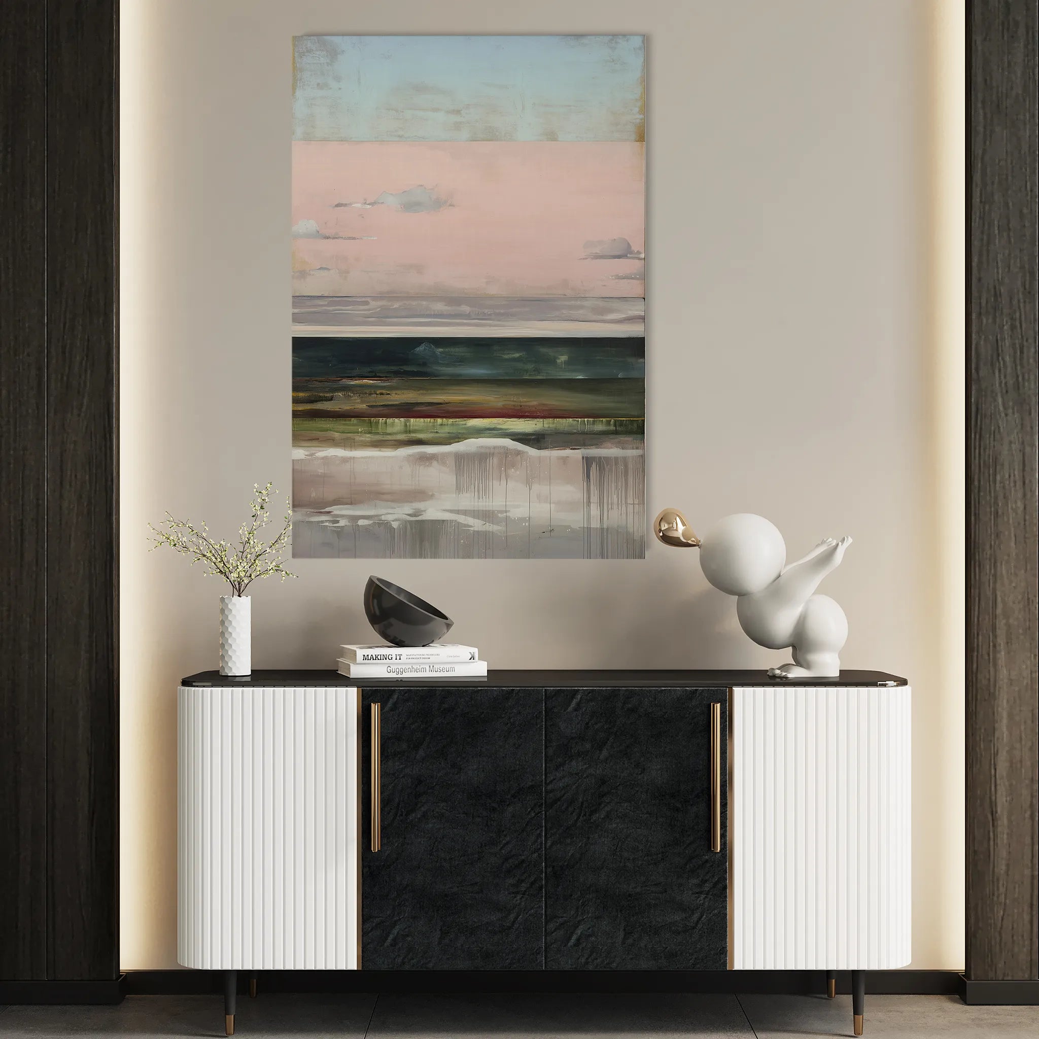 Abstract 1950 Canvas Art 18" x 24" / 45 x 60 cm / Black