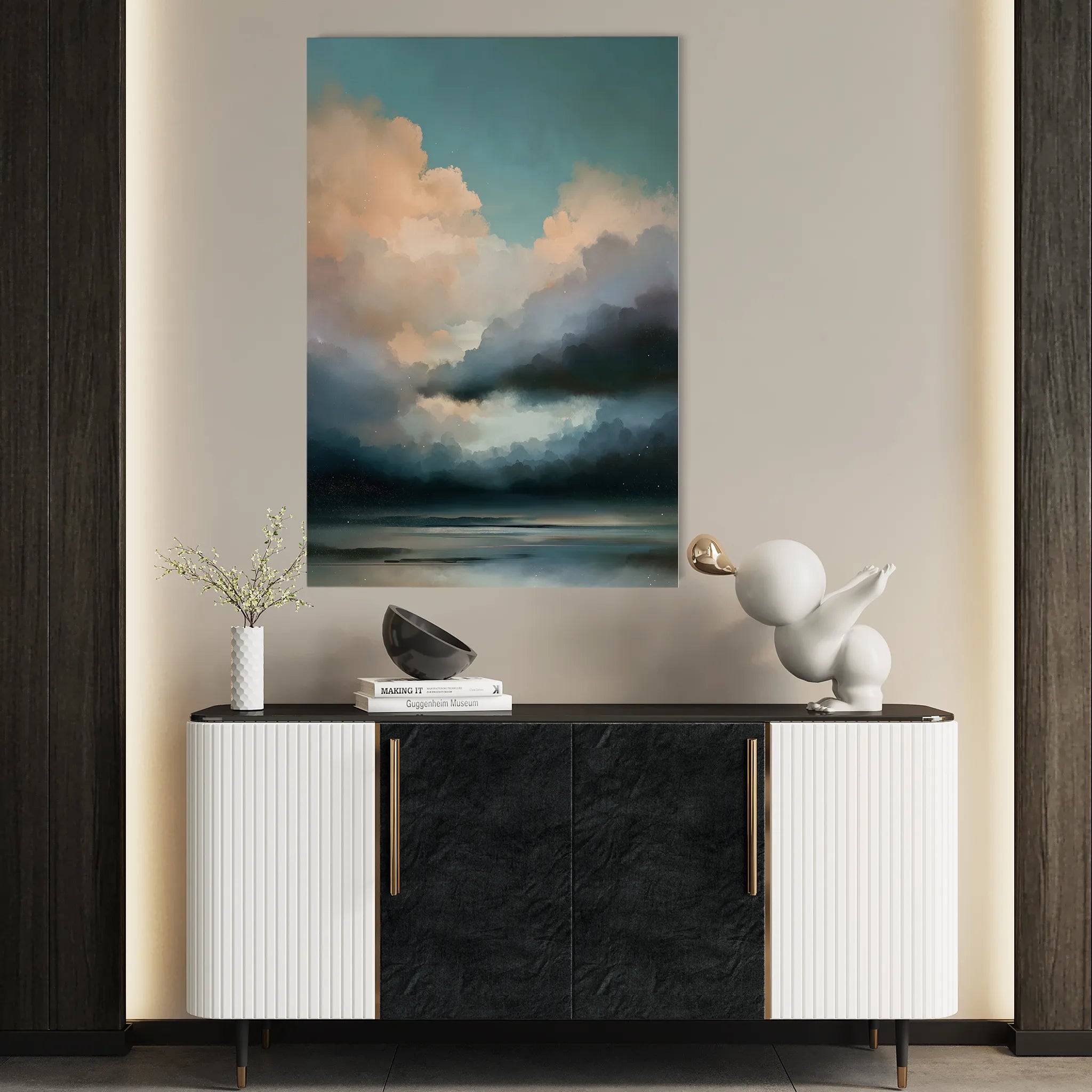 Abstract 1951 Canvas Art 18" x 24" / 45 x 60 cm / Black