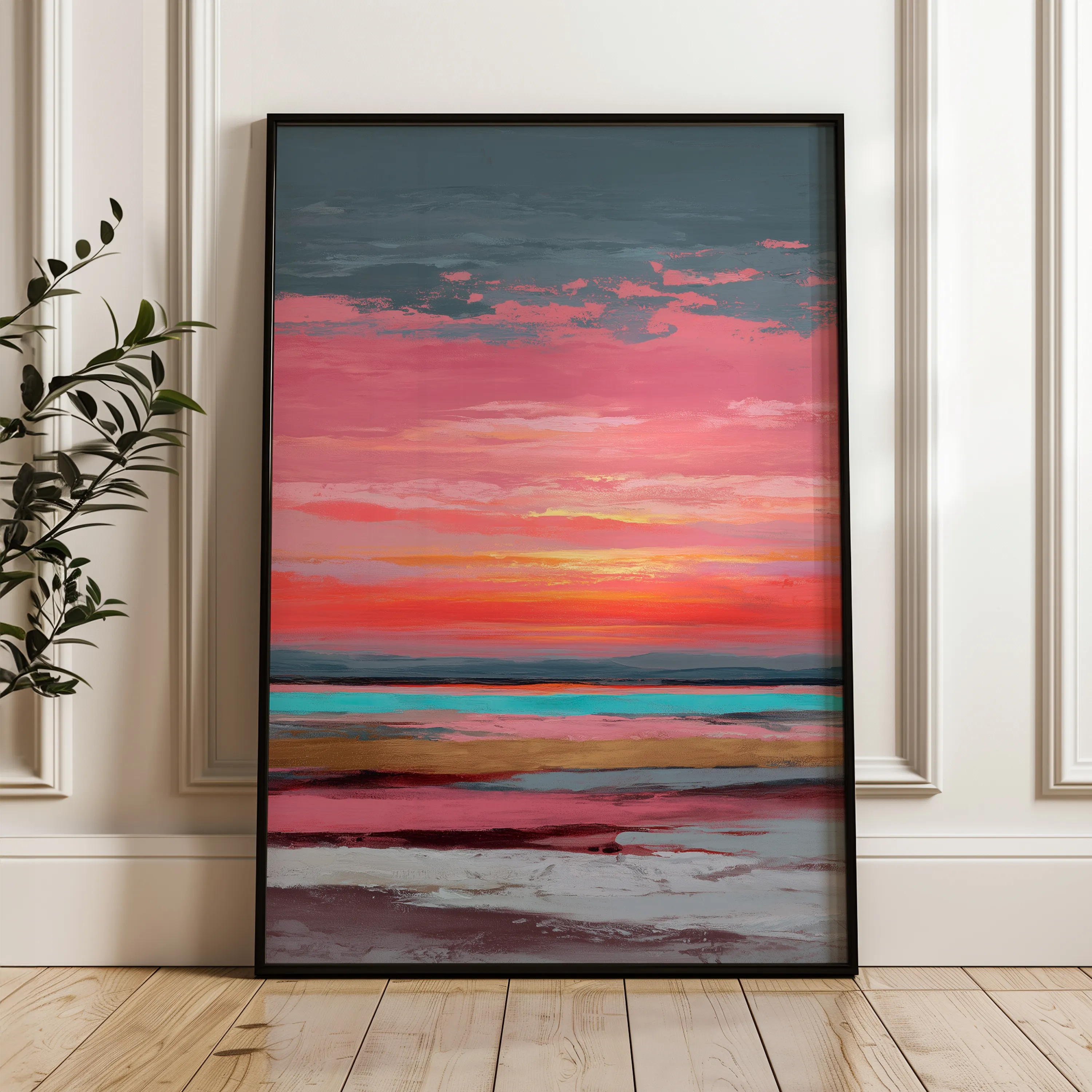 Abstract 1952 Canvas Art 18" x 24" / 45 x 60 cm / Black