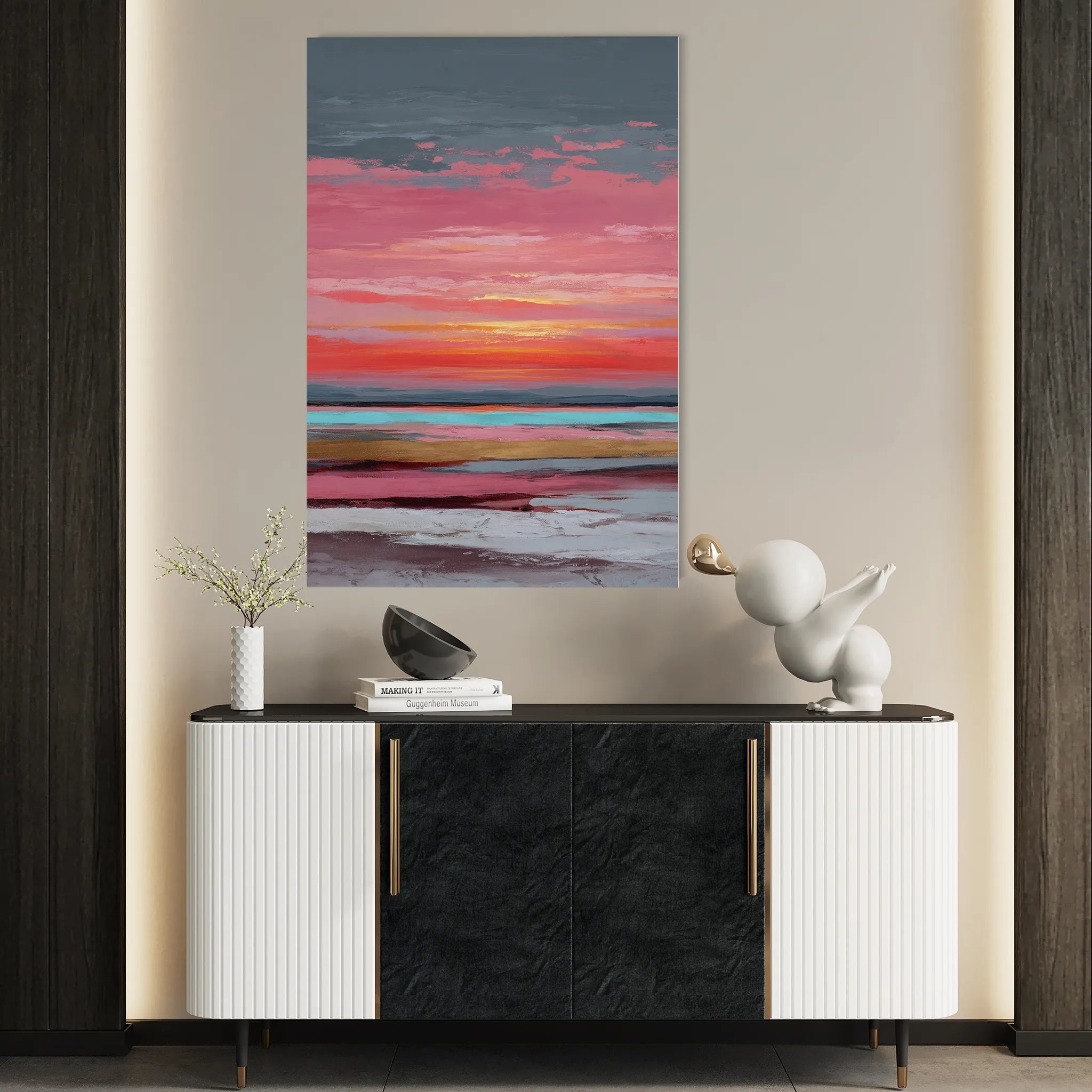 Abstract 1952 Canvas Art 18" x 24" / 45 x 60 cm / Black