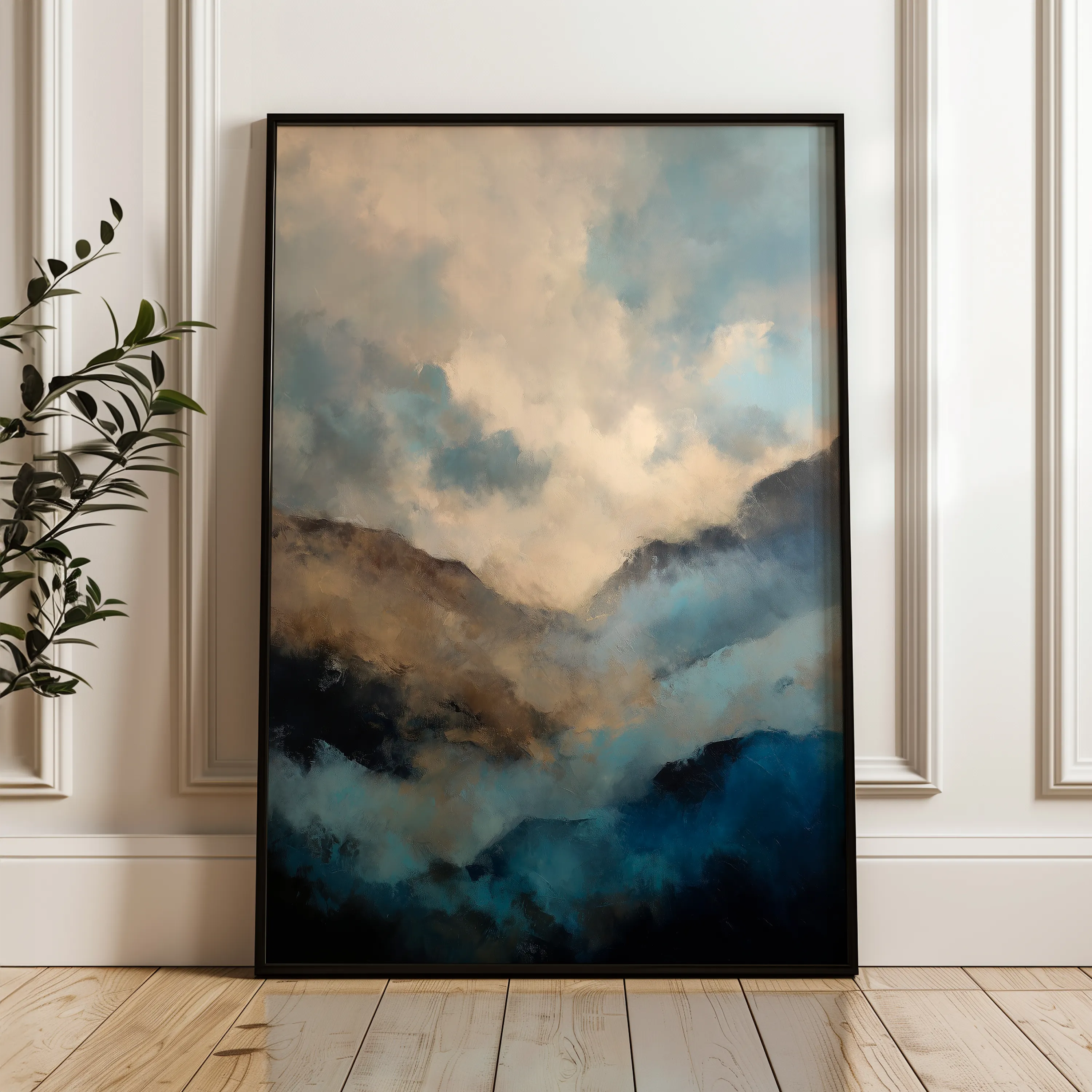 Abstract 1954 Canvas Art 18" x 24" / 45 x 60 cm / Black