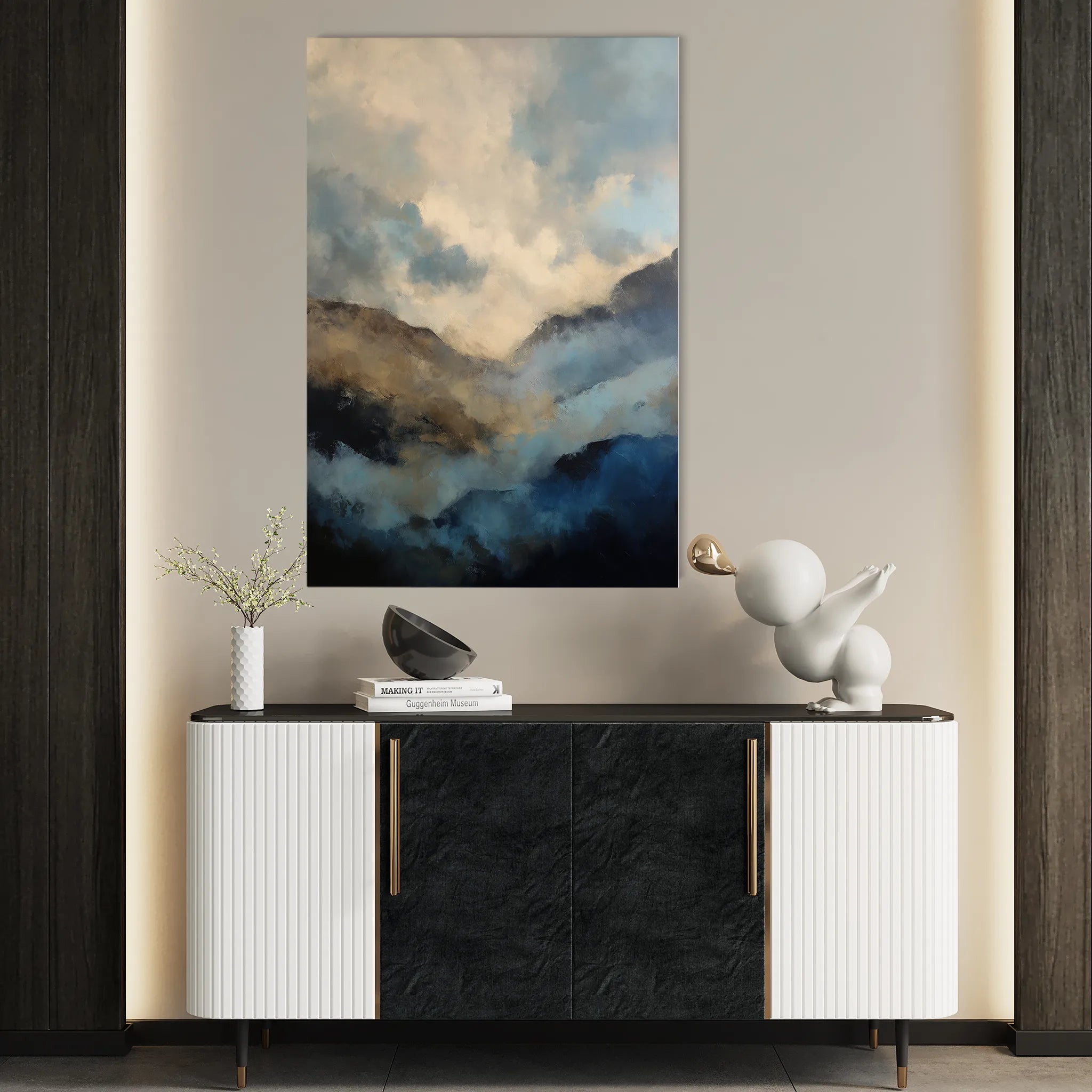 Abstract 1954 Canvas Art 18" x 24" / 45 x 60 cm / Black