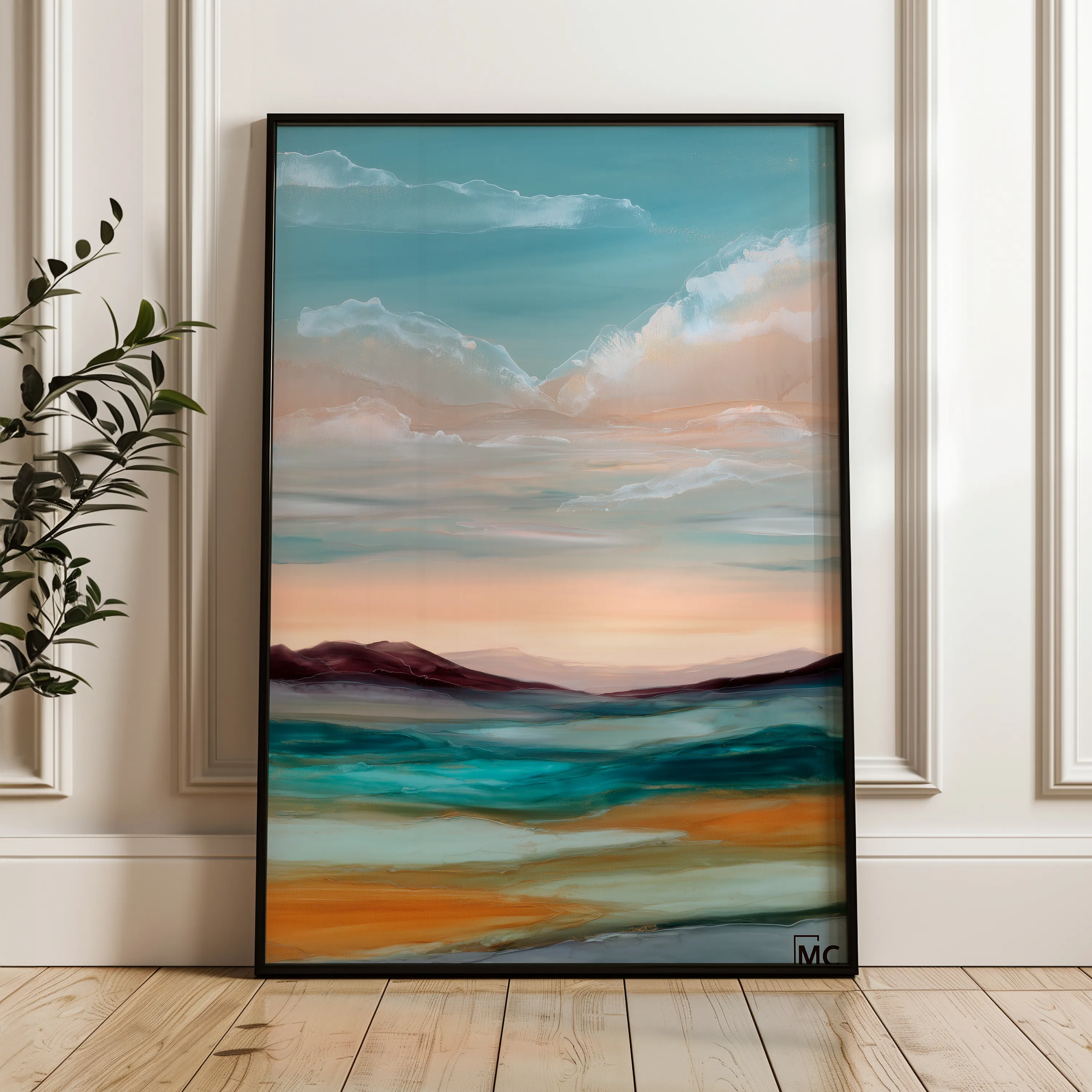 Abstract 1955 Canvas Art 18" x 24" / 45 x 60 cm / Black