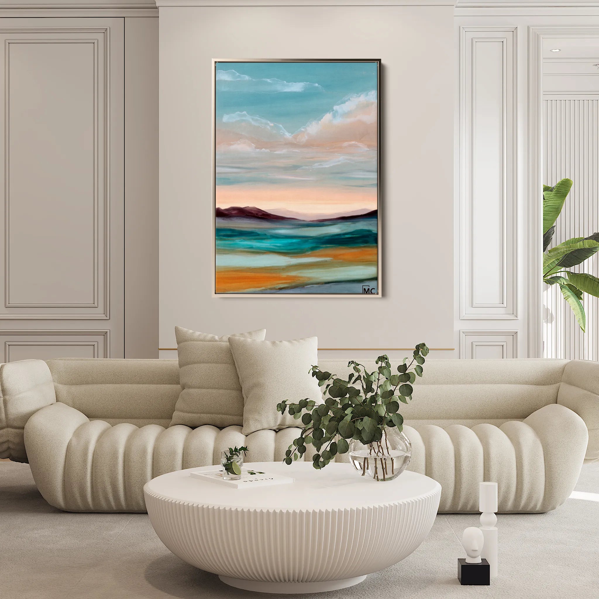 Abstract 1955 Canvas Art 18" x 24" / 45 x 60 cm / Black