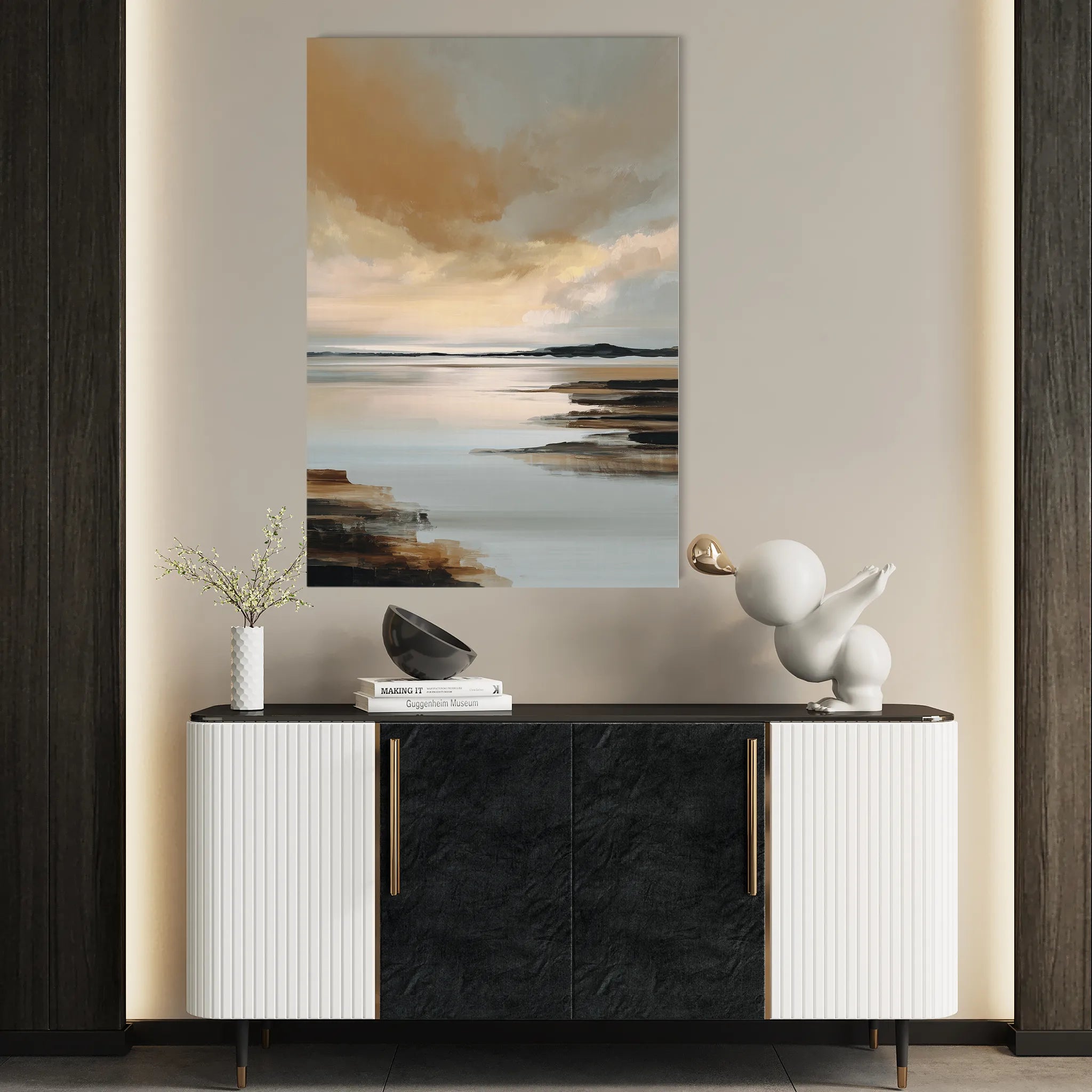 Abstract 1959 Canvas Art 18" x 24" / 45 x 60 cm / Black
