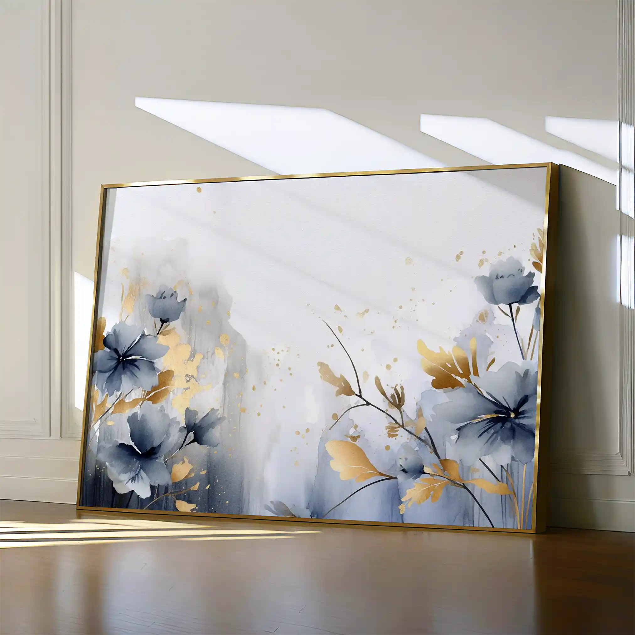 Floral 196 Canvas Art 60 x 40 cm / Black