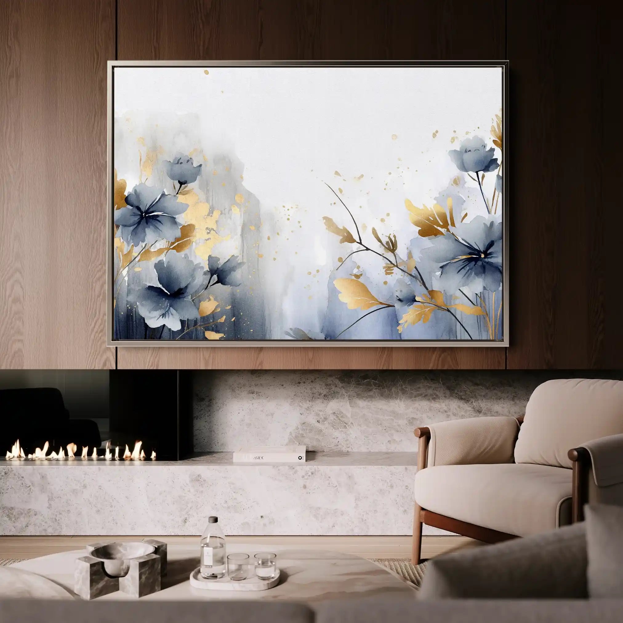 Floral 196 Canvas Art 60 x 40 cm / Black