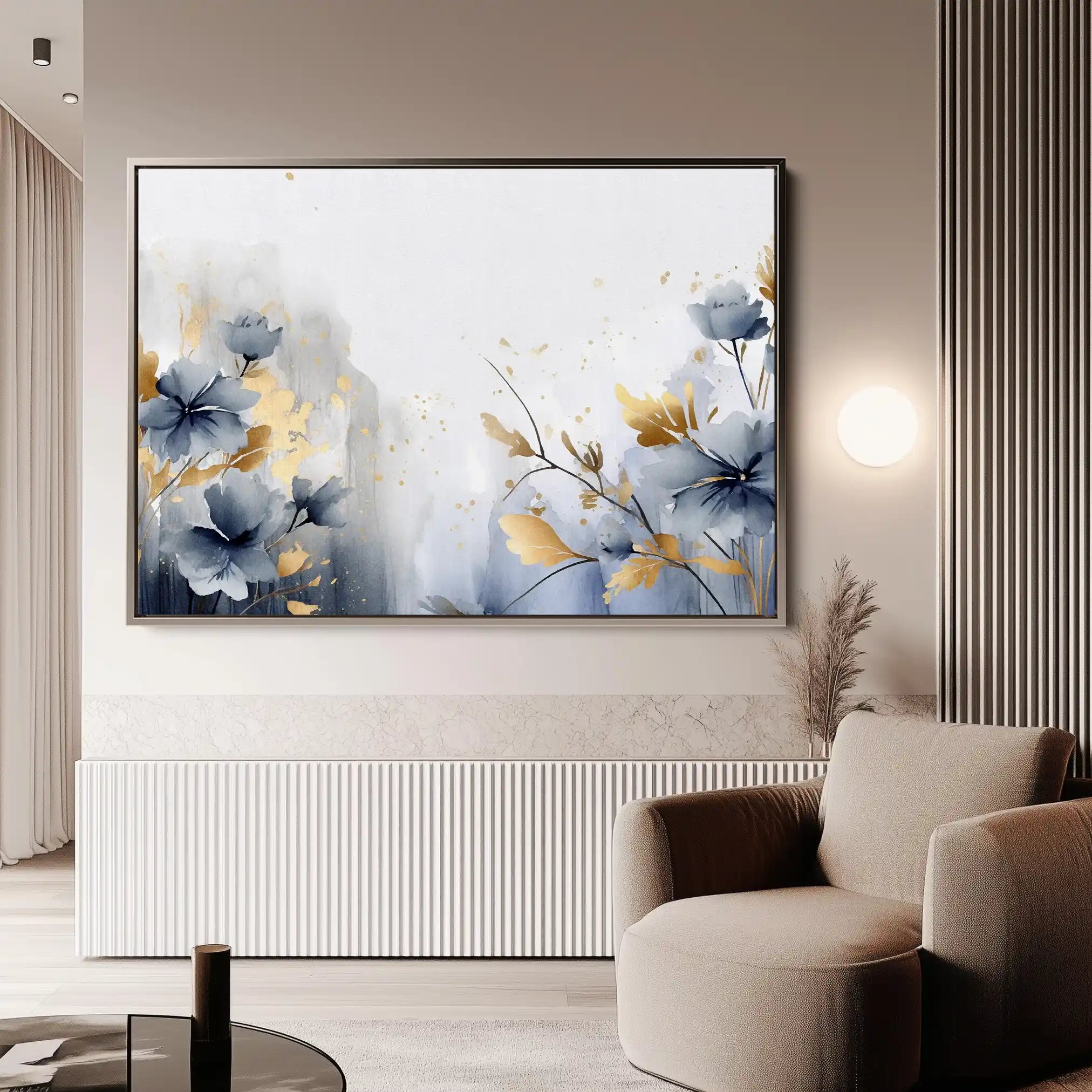 Floral 196 Canvas Art 60 x 40 cm / Black