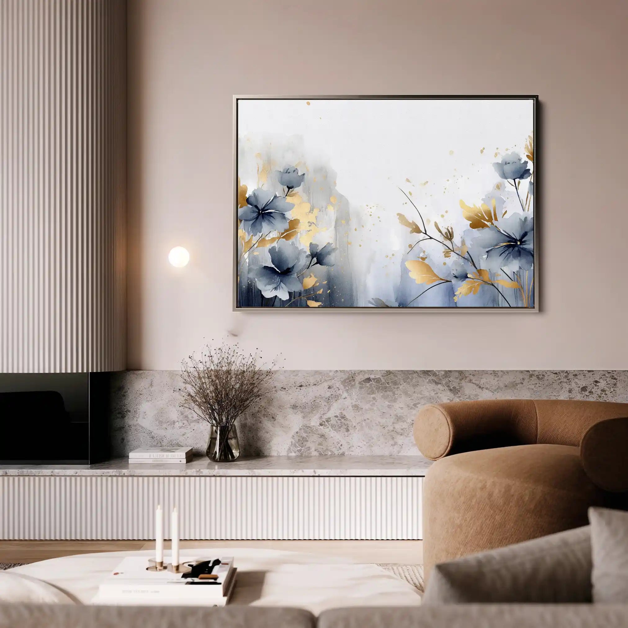 Floral 196 Canvas Art 60 x 40 cm / Black